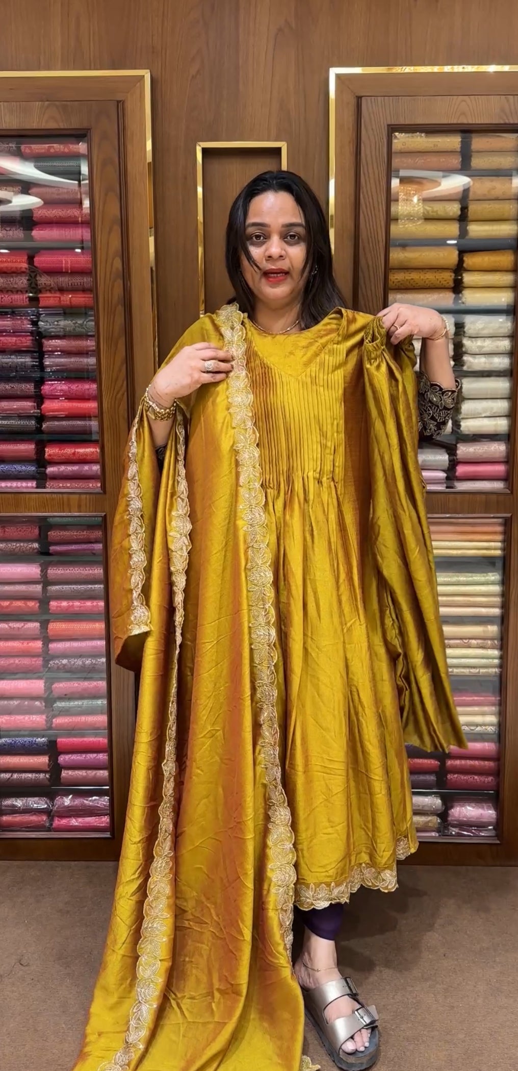 SEMI RAW SILK TOP,BOTTOM AND DUPATTA - IHA 24149