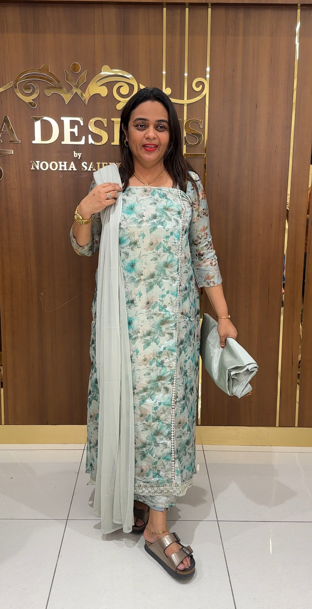 PRINTED TISSUE UNSTITCHED SALWAR SUITS - IHA 23121