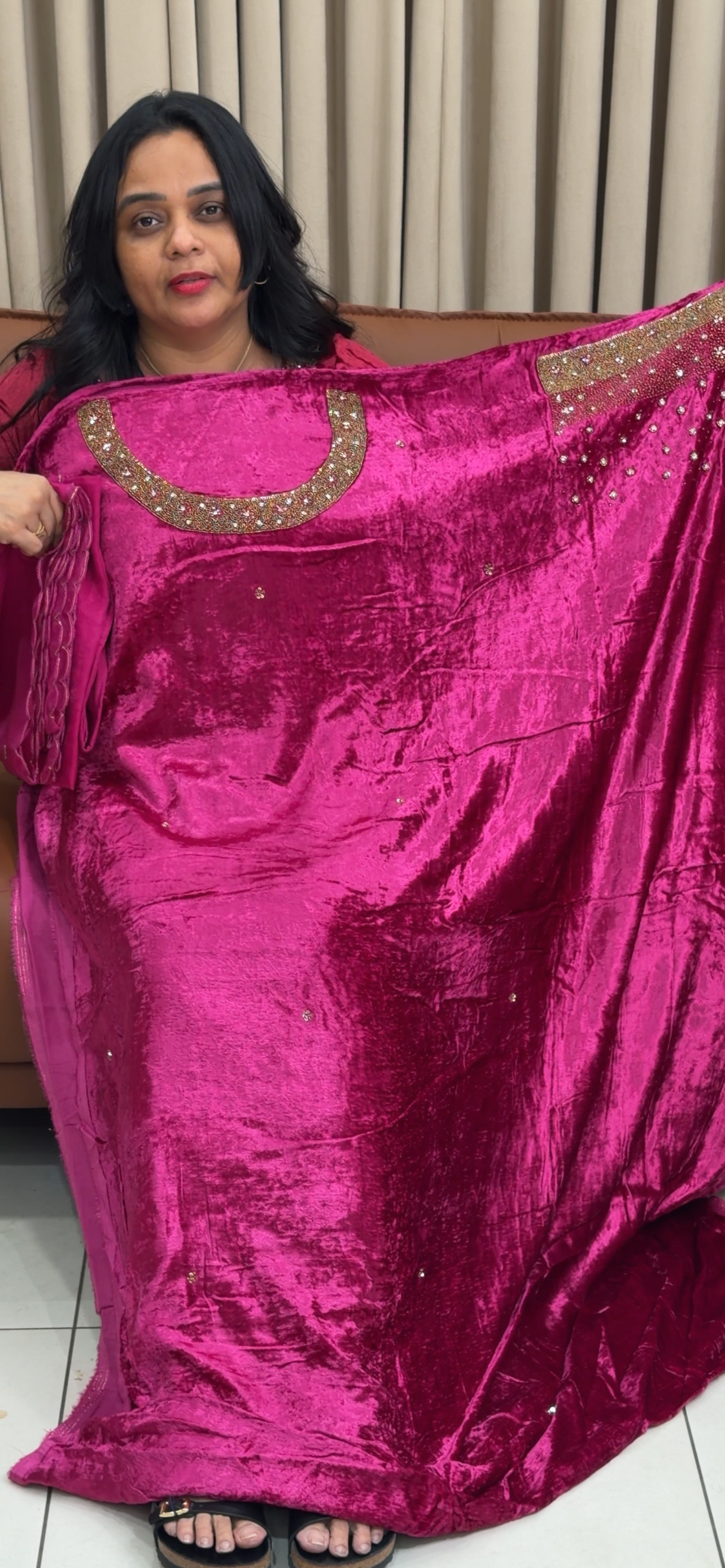 VISCOSE VELVET UNSTITCHED SALWAR SUITS - IHA 35053