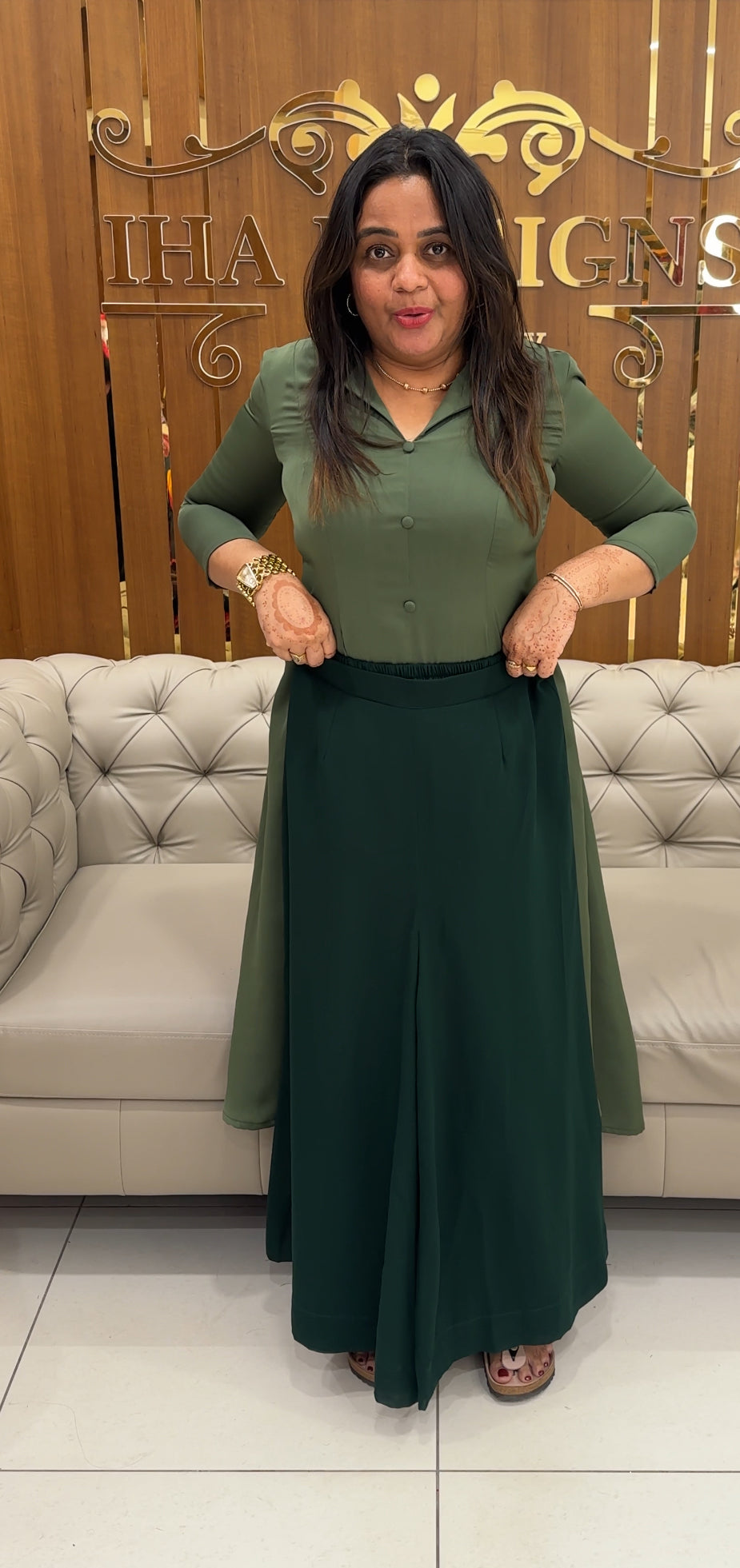 IHA'S IN-HOUSE SKIRT PALAZZO PANTS - IHA 27535