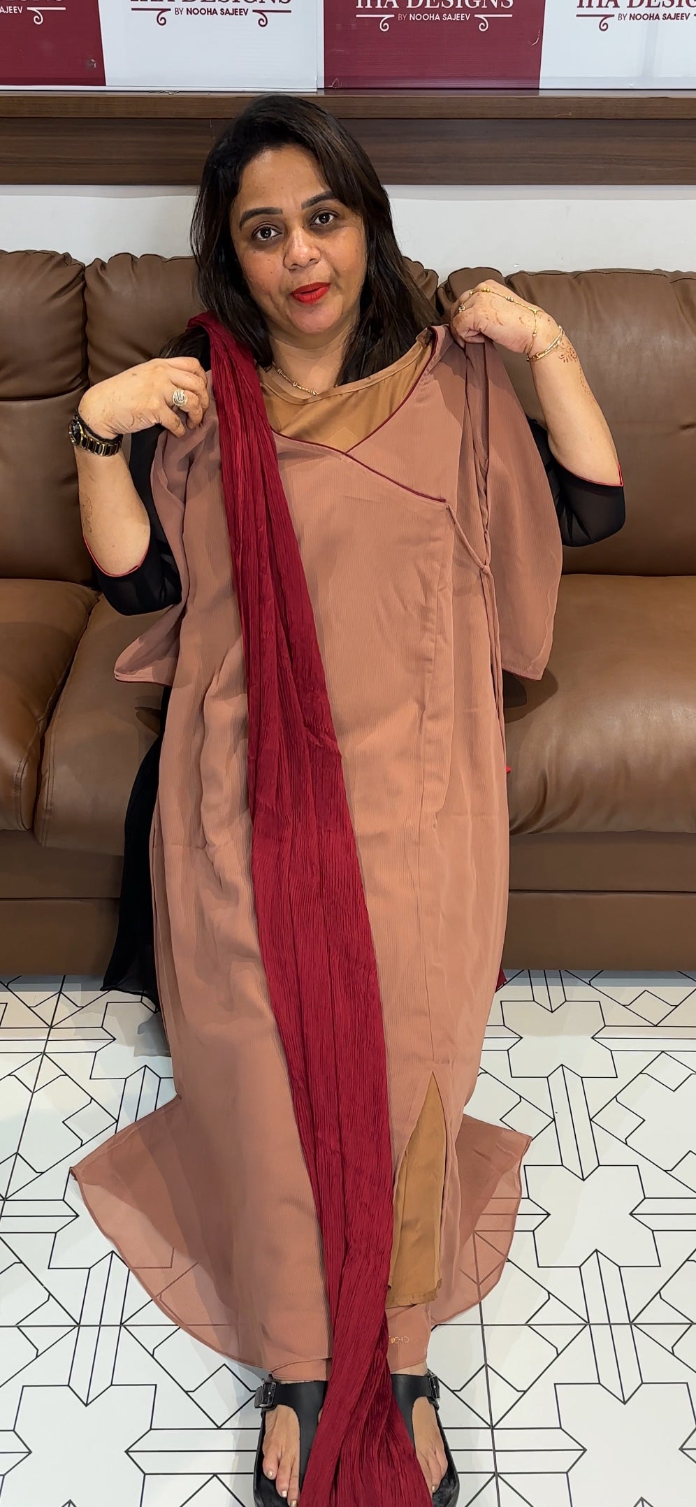 IHA'S IN - HOUSE GEORGETTE ALINE TOP DUPATTA - IHA 23922