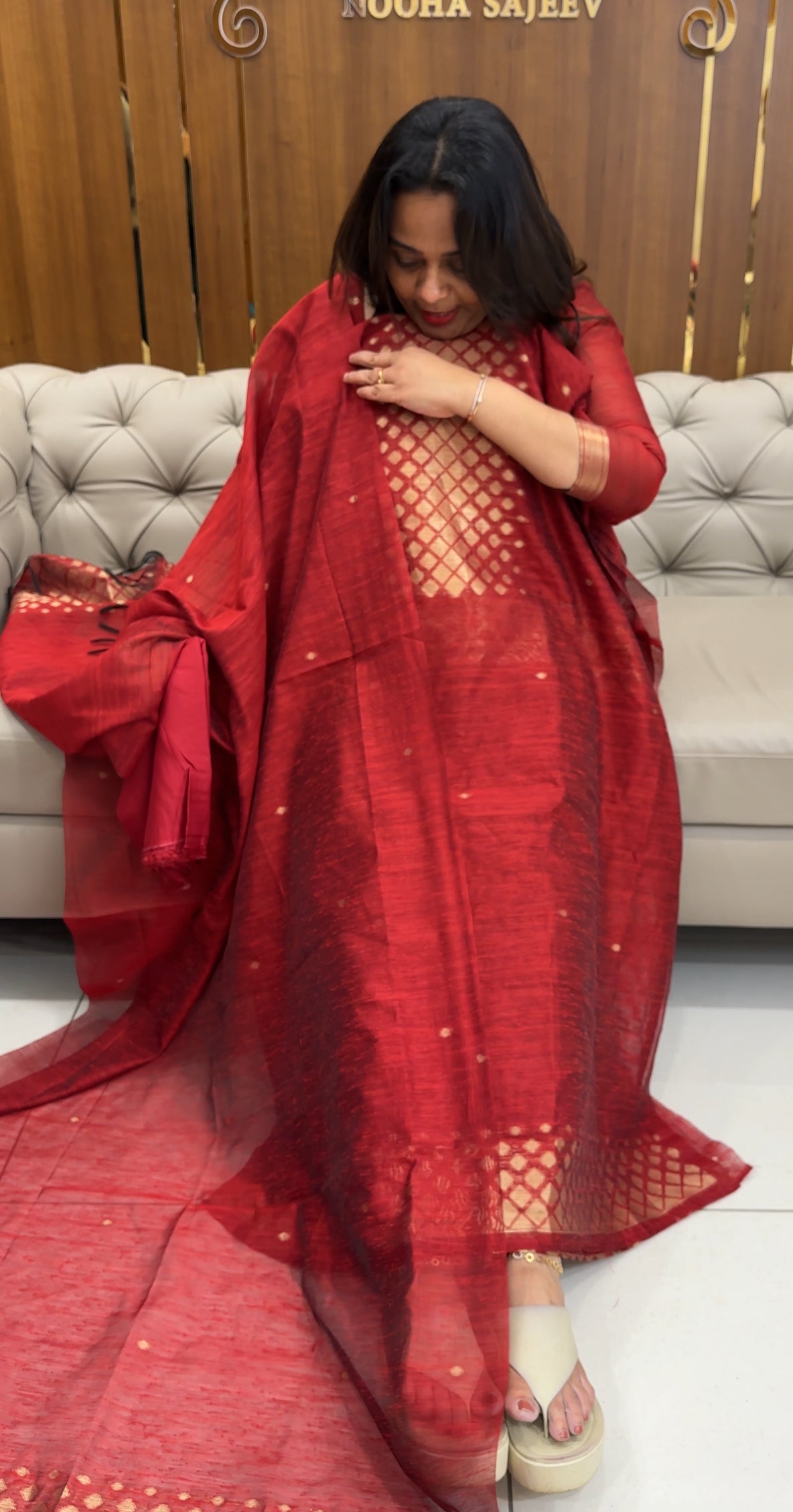 SEMI BANARASI UNSTITCHED SALWAR SUITS - IHA 25205