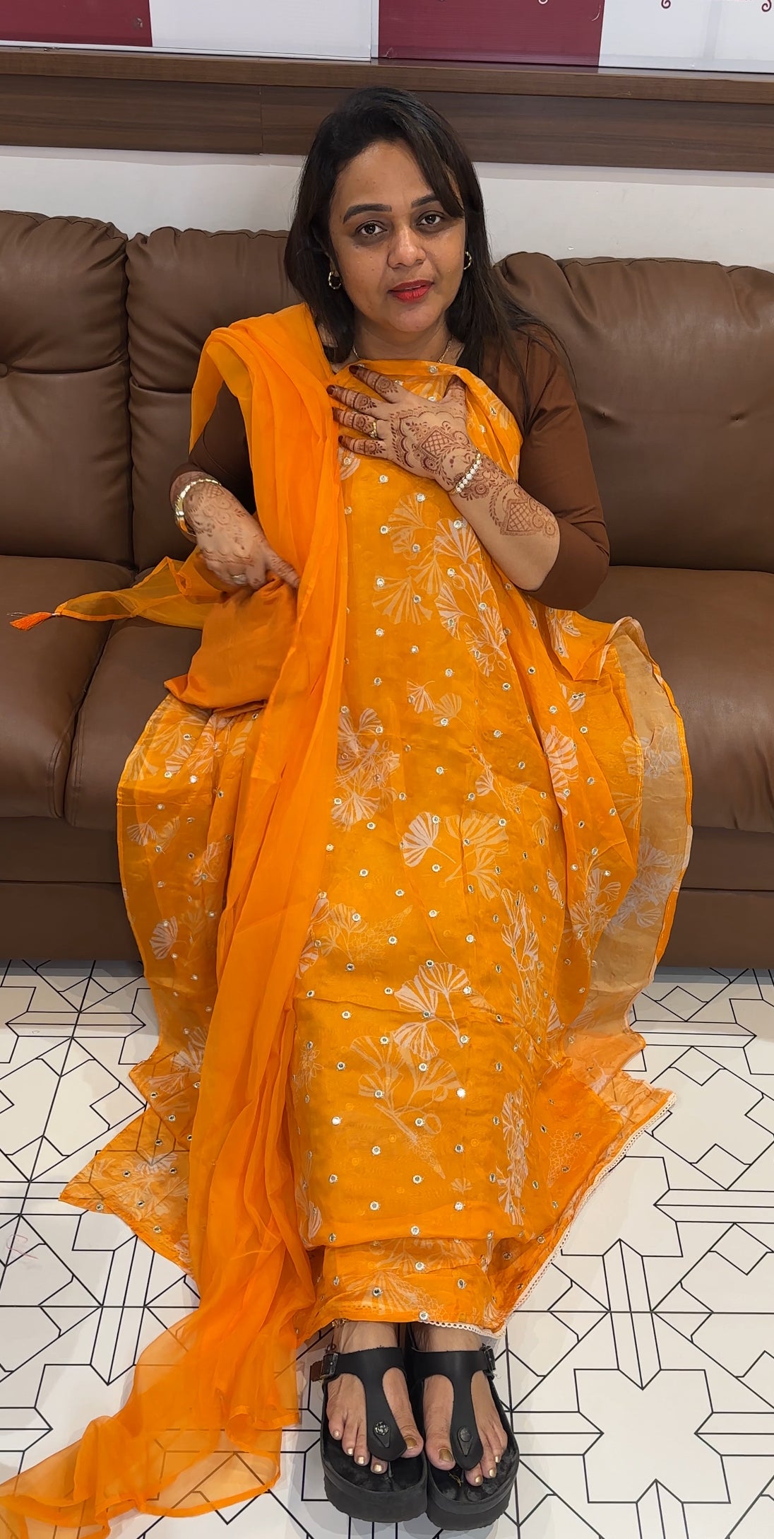 VISCOSE ORGANZA UNSTITCHED SALWAR SUITS - IHA 23739
