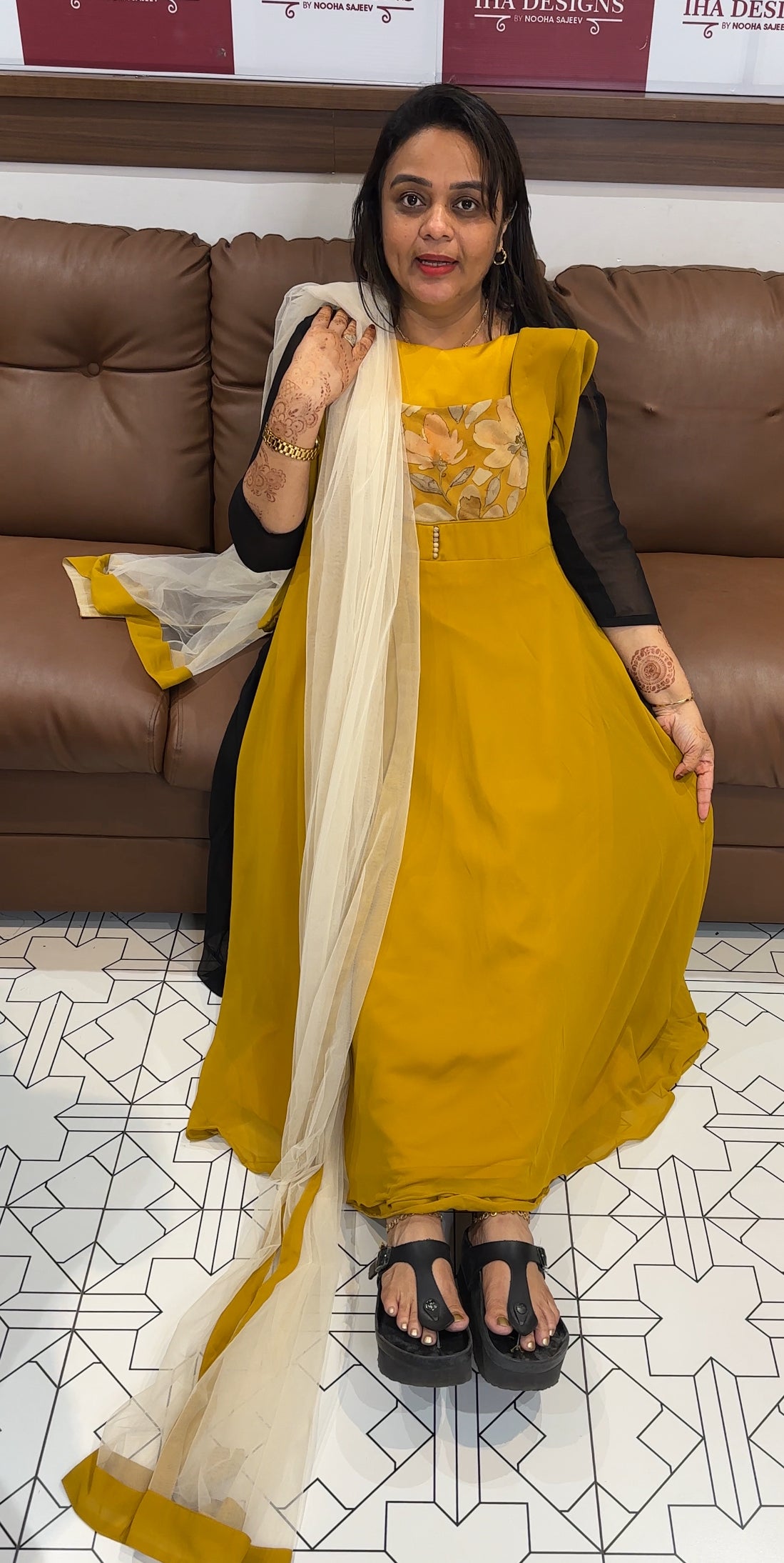 IHA'S IN-HOUSE GEORGETTE SLITTED TOP AND DUPATTA - IHA 26902