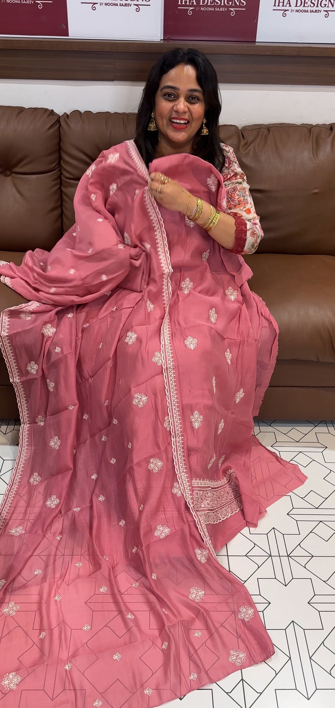 MALAI CHANDERI UNSTITCHED SALWAR SUITS - IHA 26144