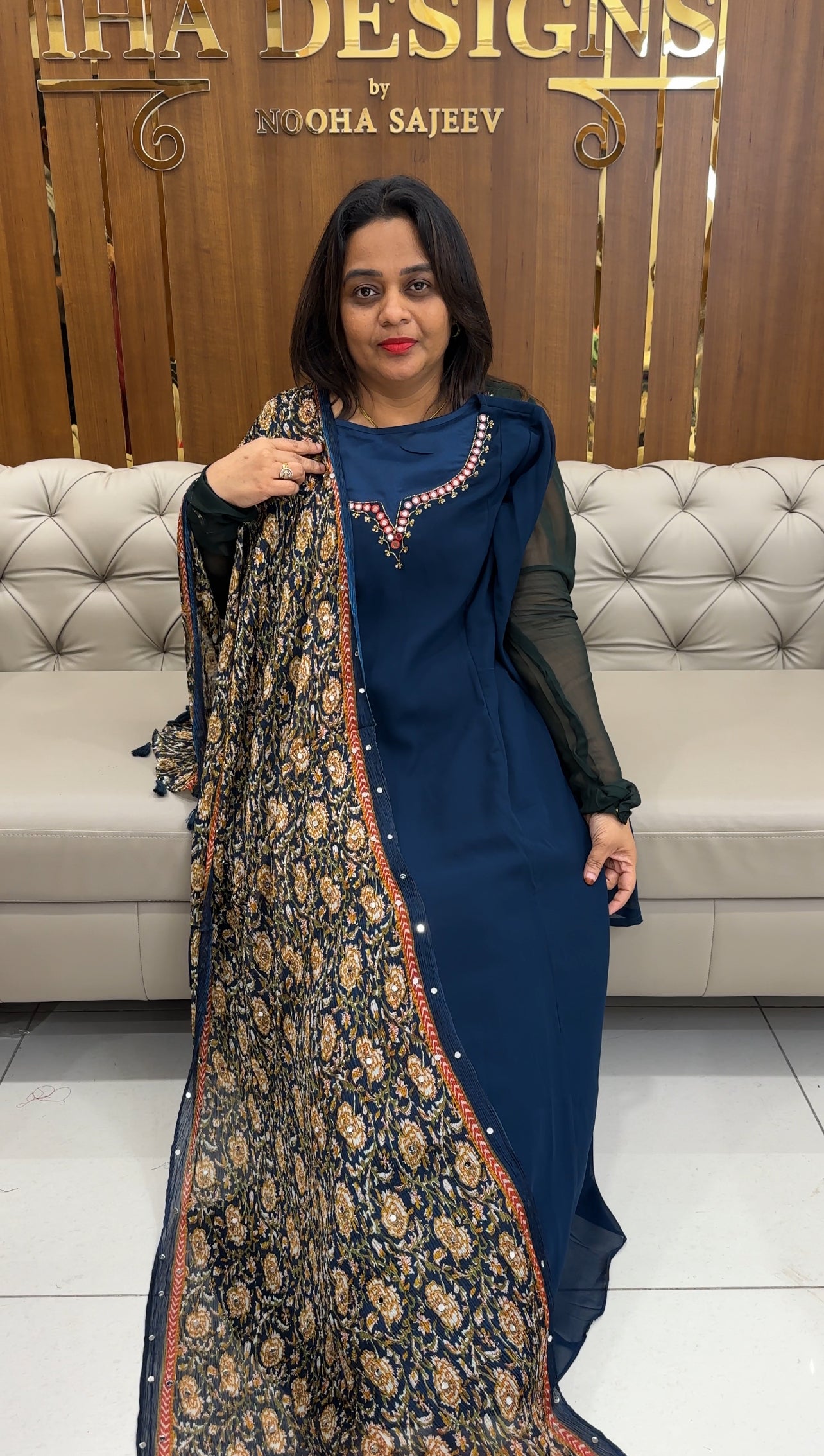 IHA'S IN-HOUSE A-LINE TOP AND DUPATTA - IHA 25249