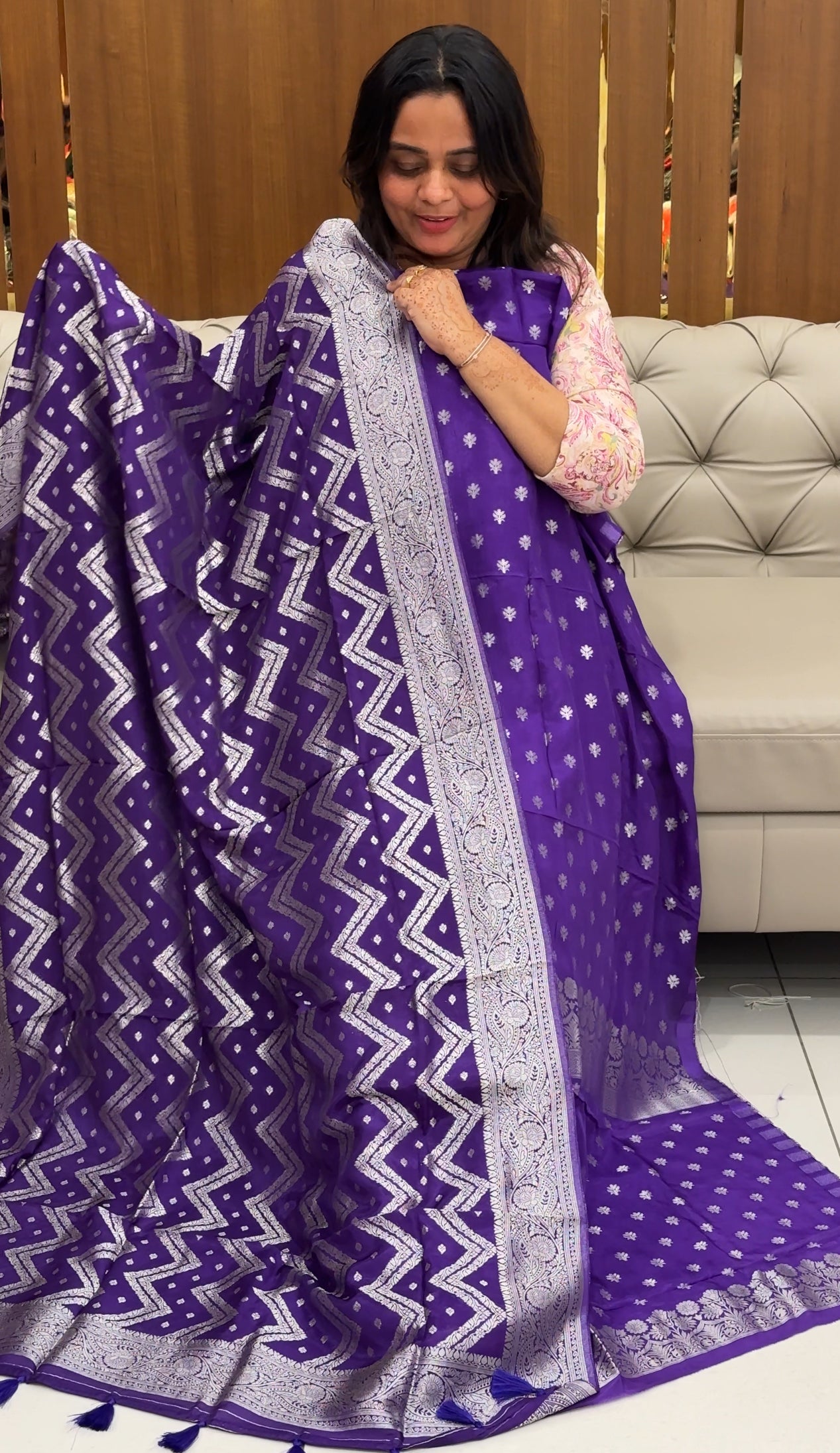 SILK BANARASI UNSTITCHED SALWAR SUITS - IHA 27504