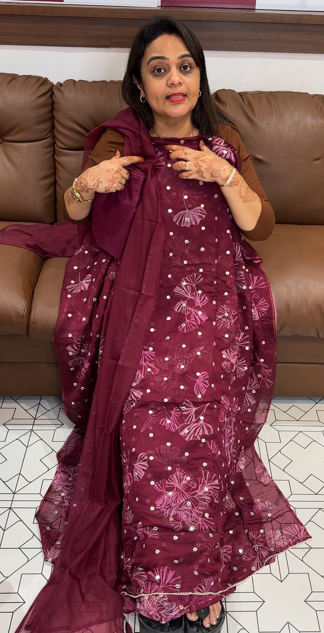 VISCOSE ORGANZA UNSTITCHED SALWAR SUITS - IHA 23739