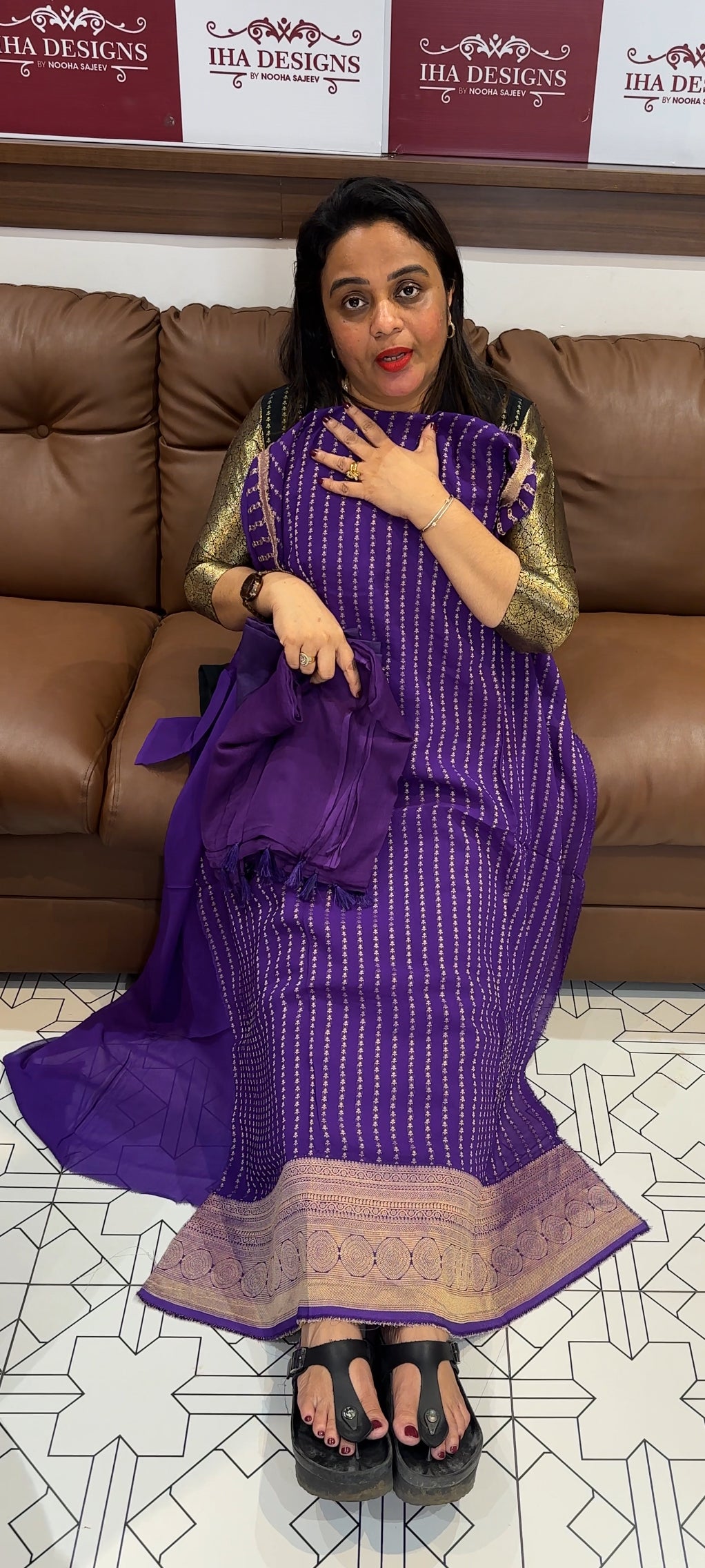 GEORGETTE BANARASI UNSTITCHED SALWAR SUITS - IHA 25475