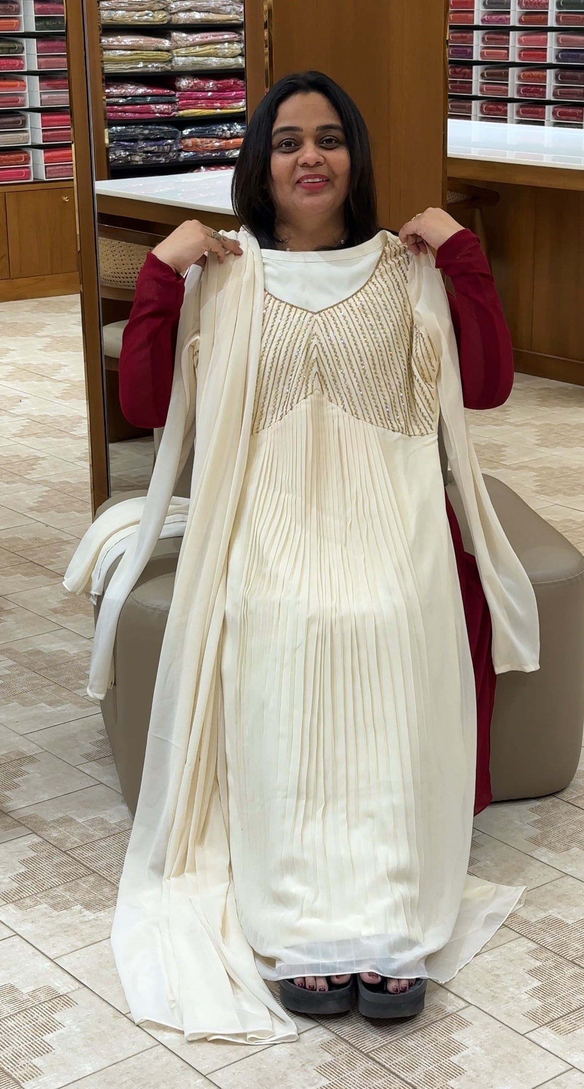 IHA'S IN-HOUSE HAND WORKED ALINE TOP ONLY- IHA 28227