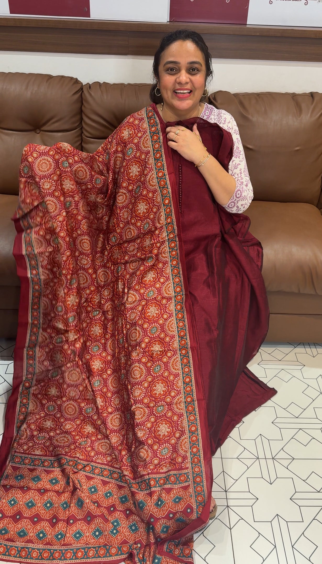 SEMI RWA SILK UNSTITCHED SALWAR SUITS - IHA 26414