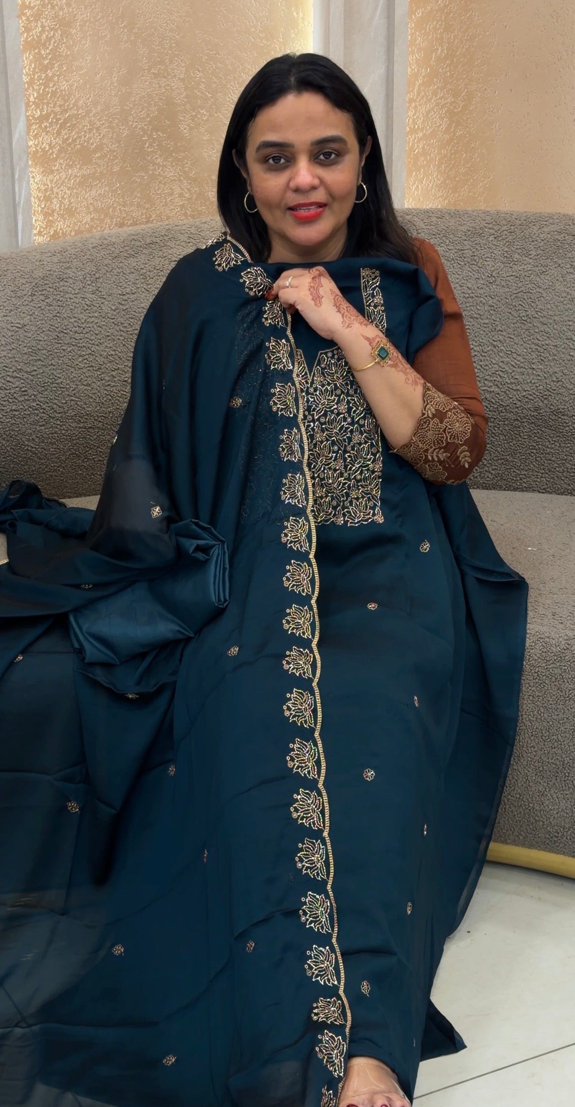 SILKY GEORGETTE UNSTITCHED SALWAR SUITS - IHA 33026