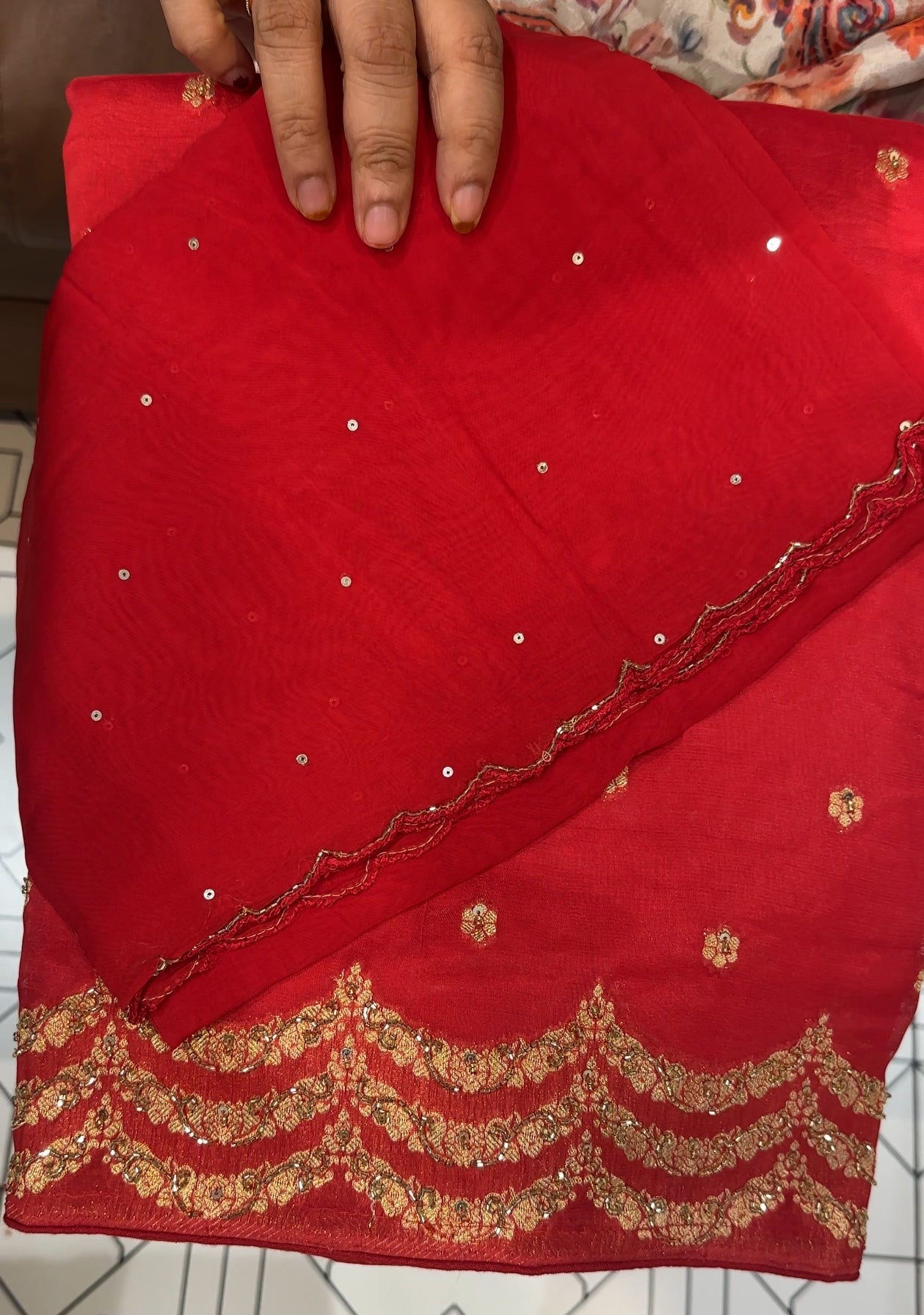 HAND WORKED UNSTITCHED SALWAR SUITS - IHA 26149