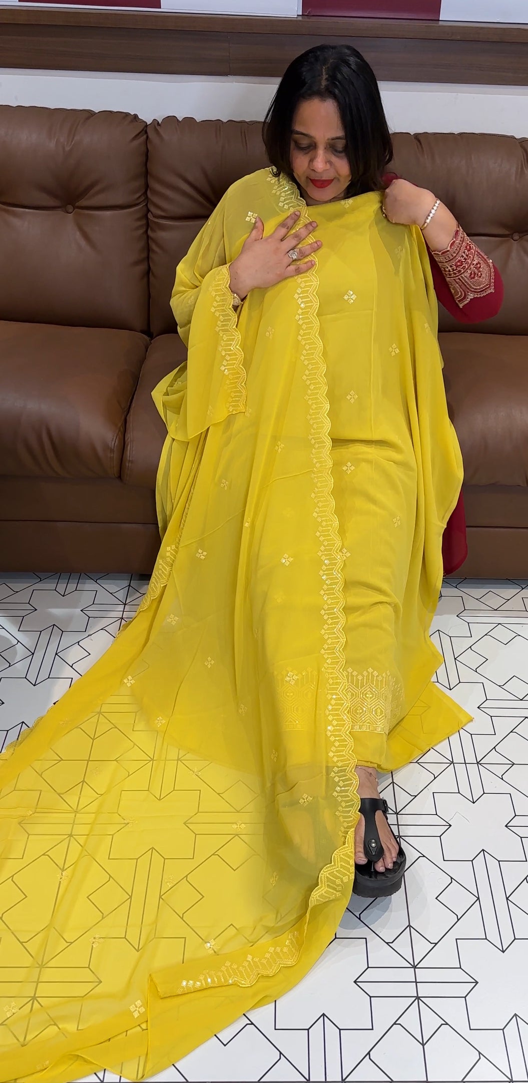 GEORGETTE UNSTITCHED SALWAR SUITS - IHA 22271