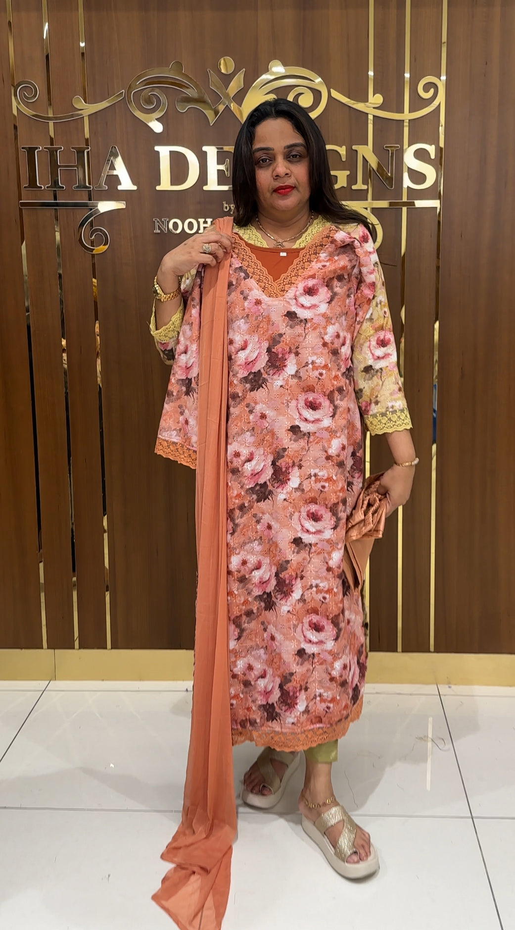PRINTED HAKOBA TOP, BOTTOM AND DUPATTA - IHA 23001