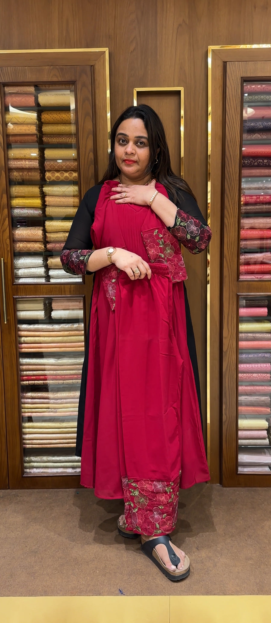 PARTY WEAR TOP AND BOTTOM - IHA 22879