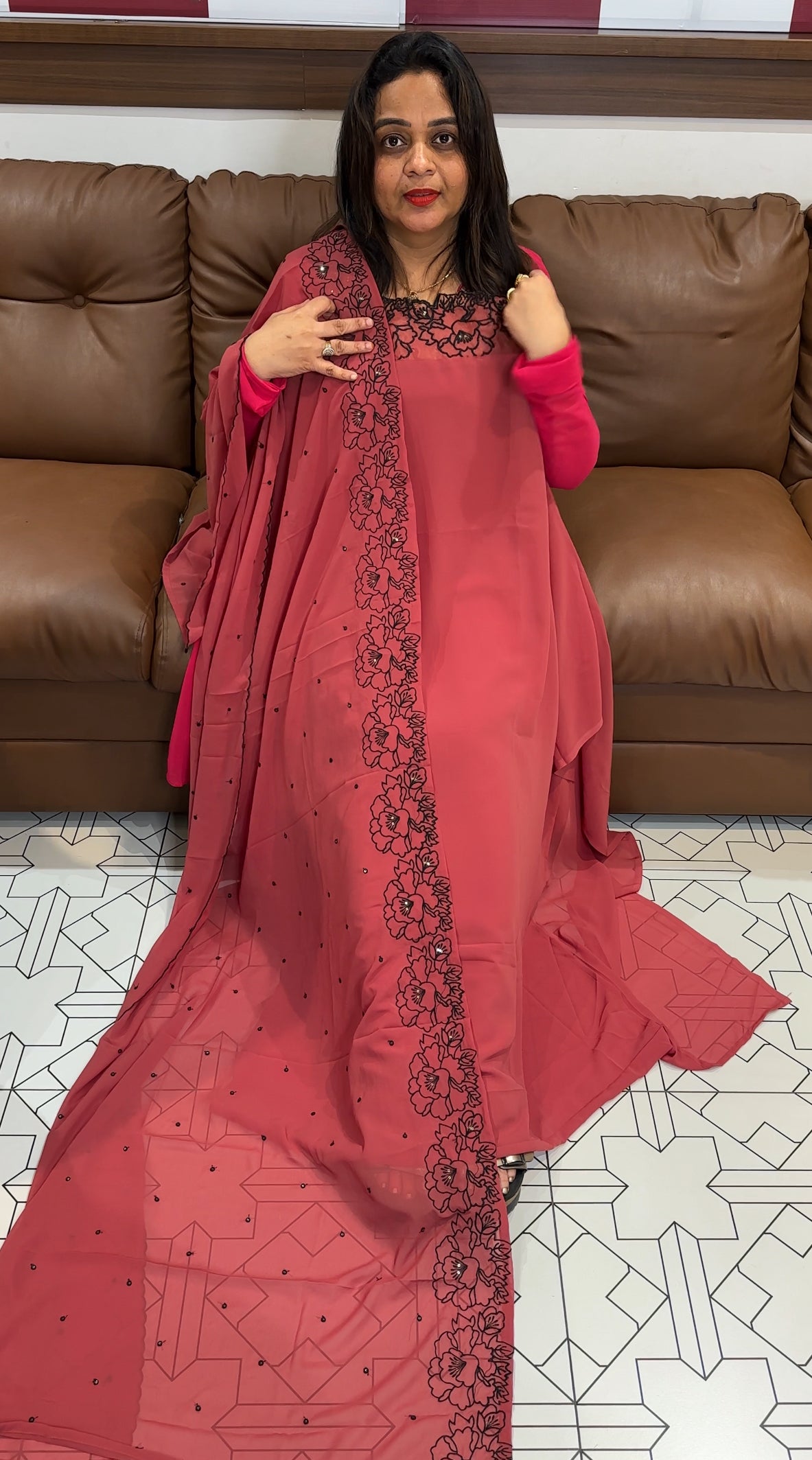 FAUX GEORGETTE UNSTITCHED SALWAR SUITS - IHA 23527