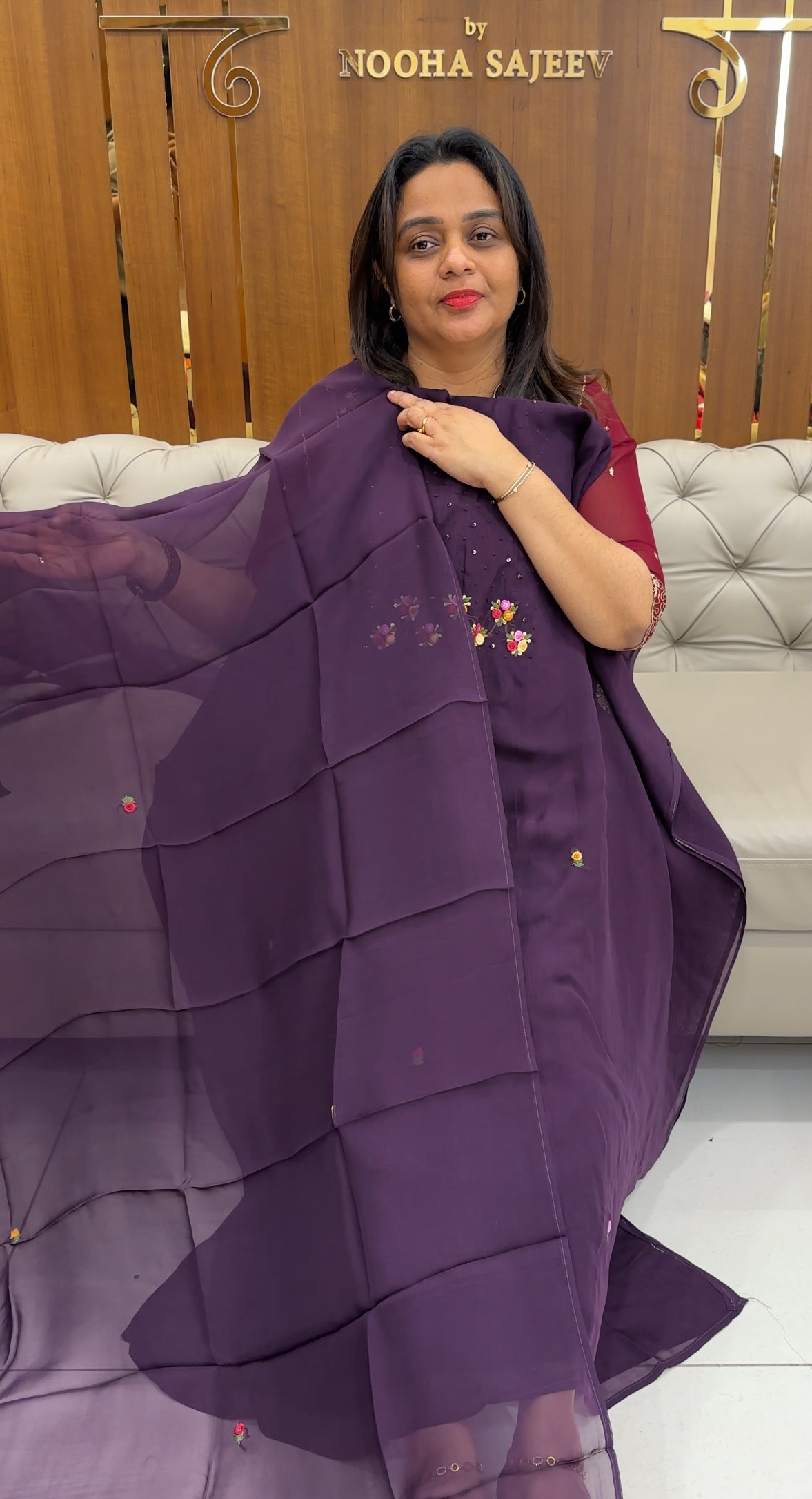 VISCOS ORGANZA UNSTITCHED SALWAR SUITS - IHA 25244