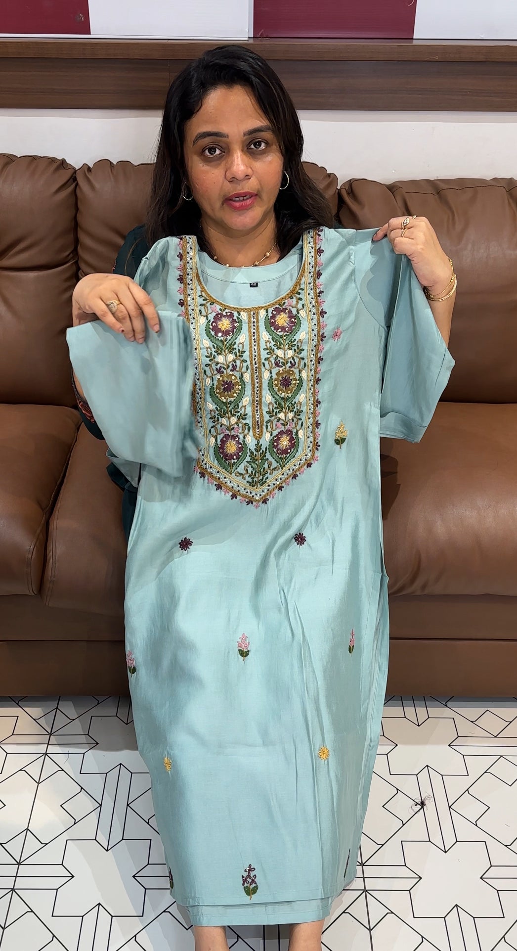 MALAI CHANDERI TOP AND BOTTOM - IHA 26312