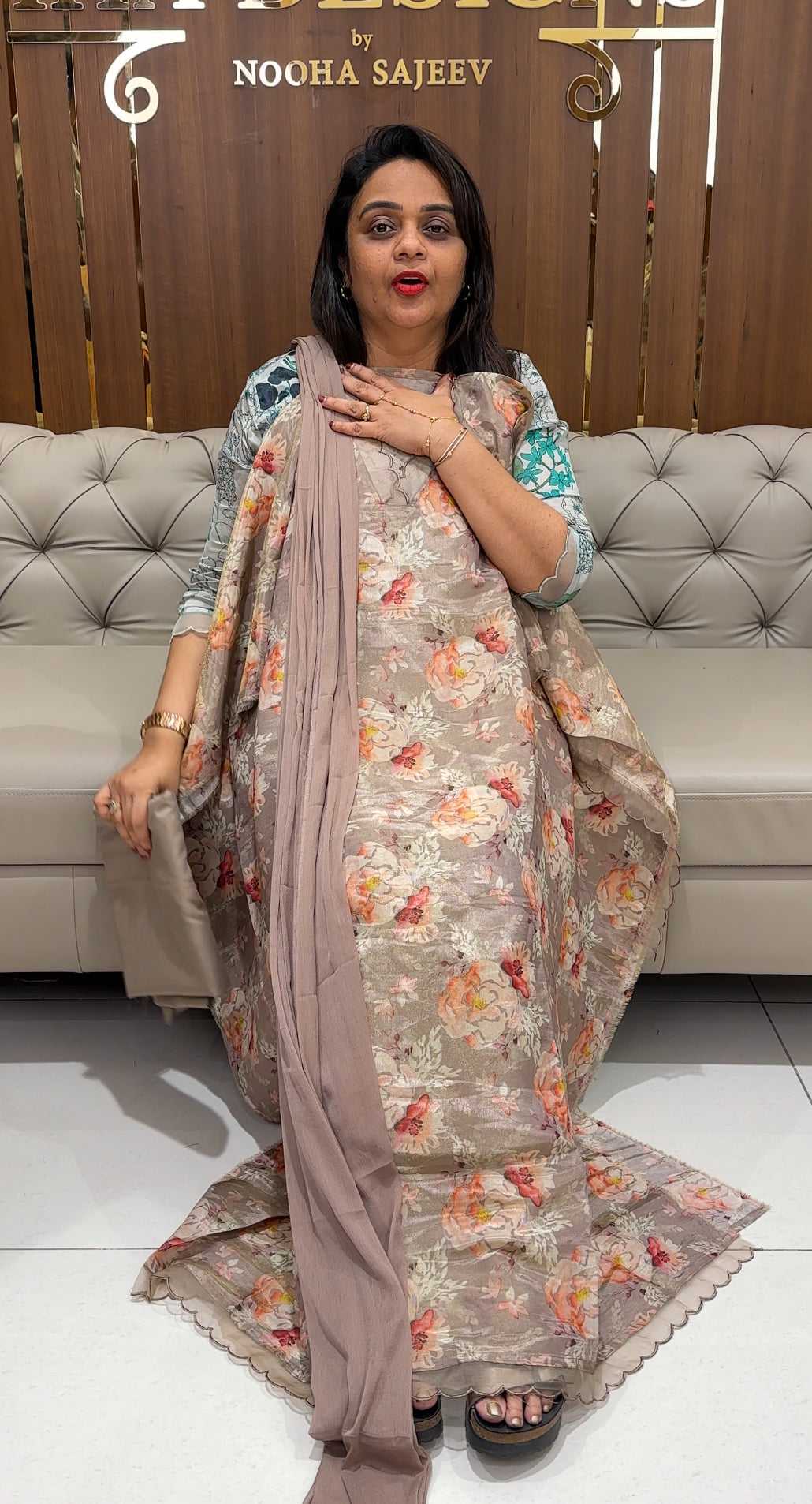 TISSUE UNSTITCHED SALWAR SUITS - IHA 24400