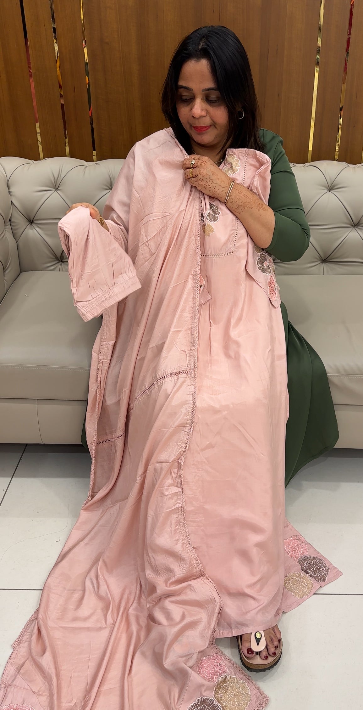 MUSLIN SILK TOP ,BOTTOM AND DUPATTA - IHA 27536