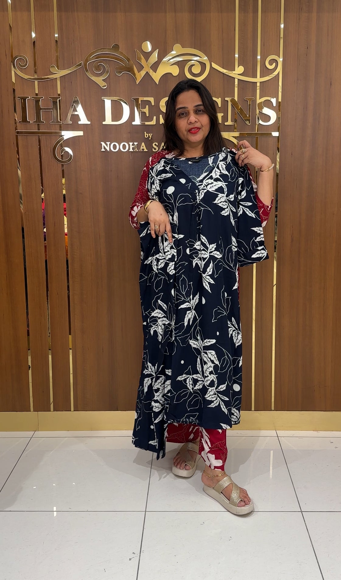 PRINTED RAYON TOP AND BOTTOM - IHA 25770