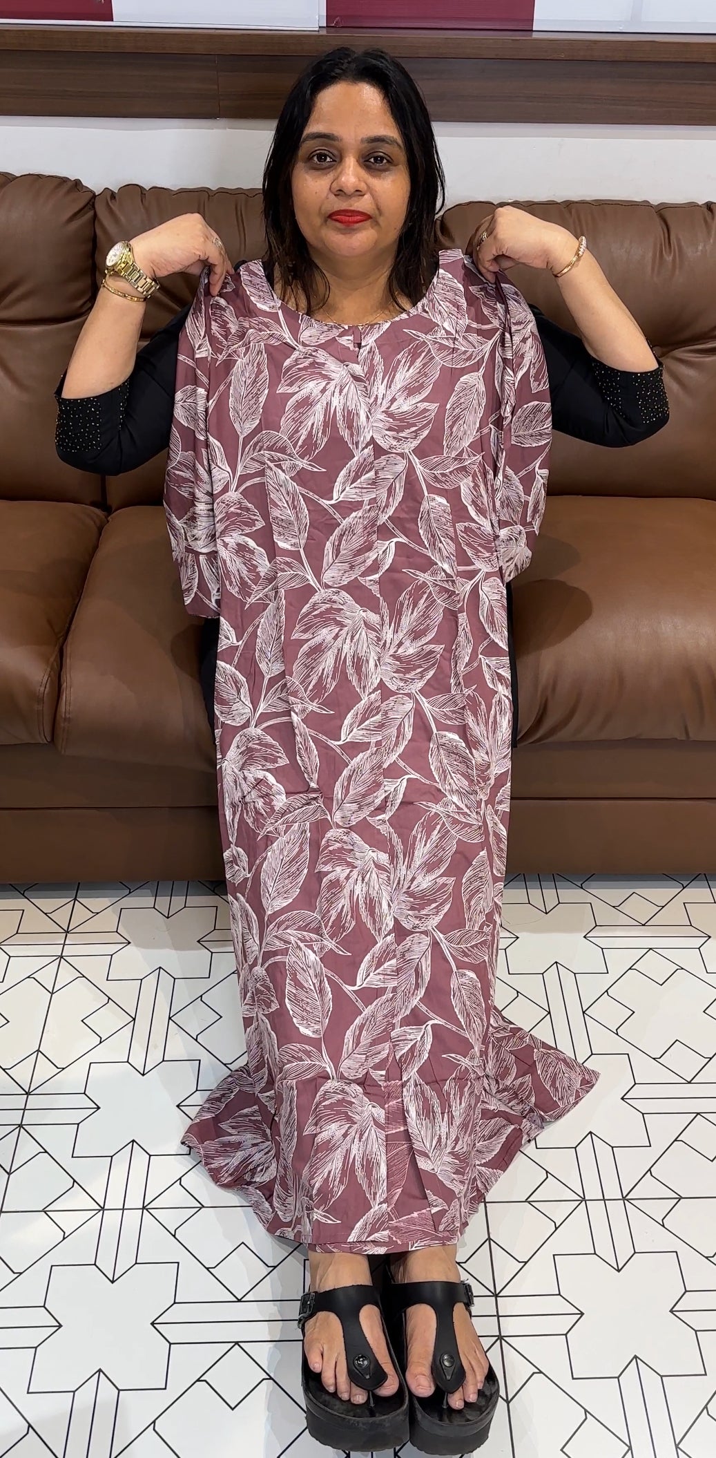 VISCOSE RAYON ALINE FROCK - IHA 23074