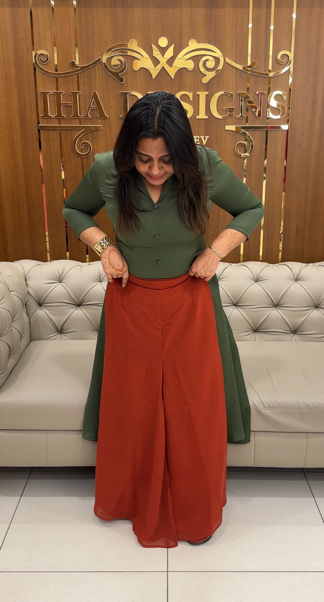 IHA'S IN-HOUSE SKIRT PALAZZO PANTS - IHA 27535