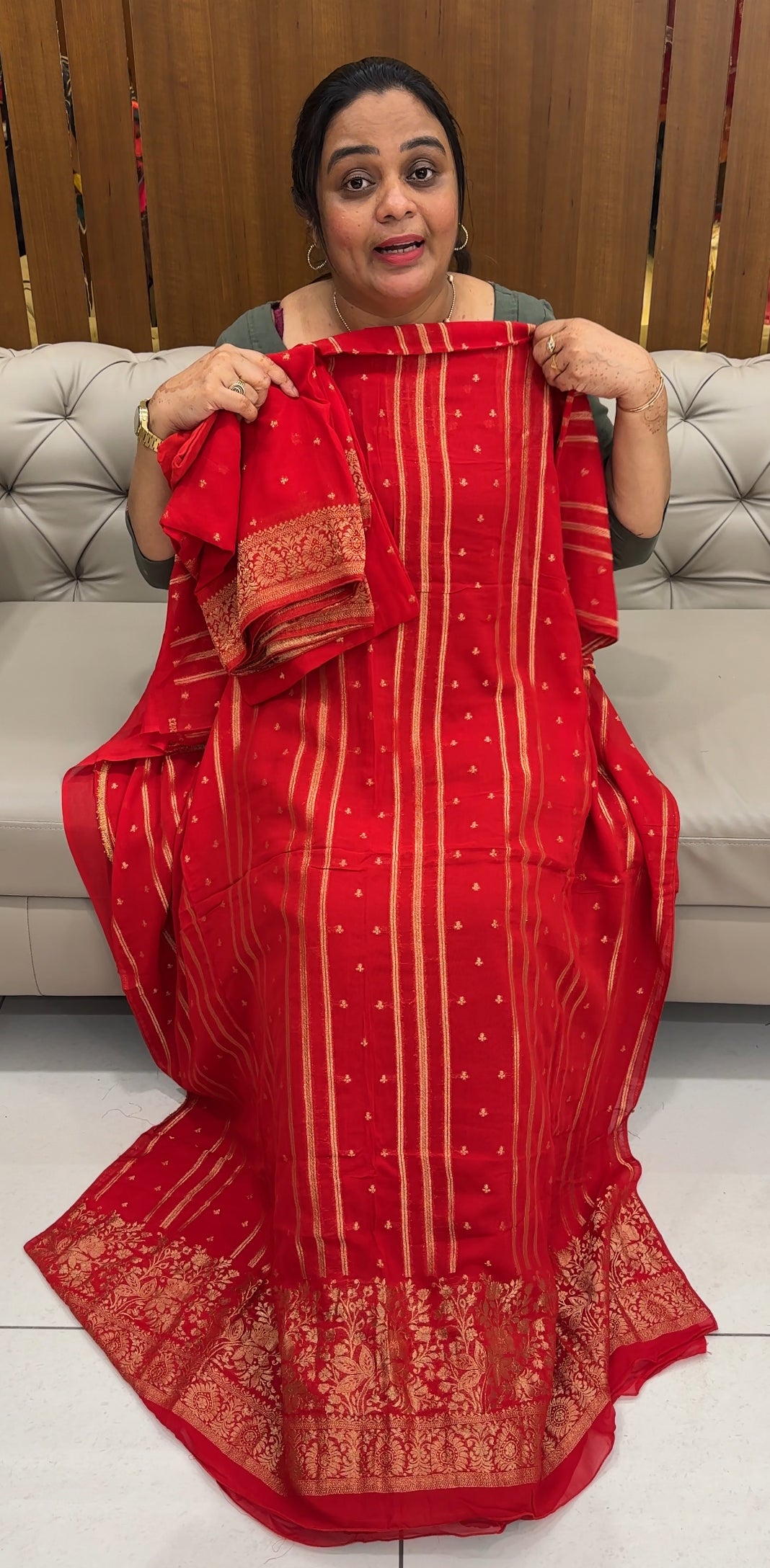 GEORGETTE BANARASI UNSTITCHED SALWAR SUITS - IHA 27617