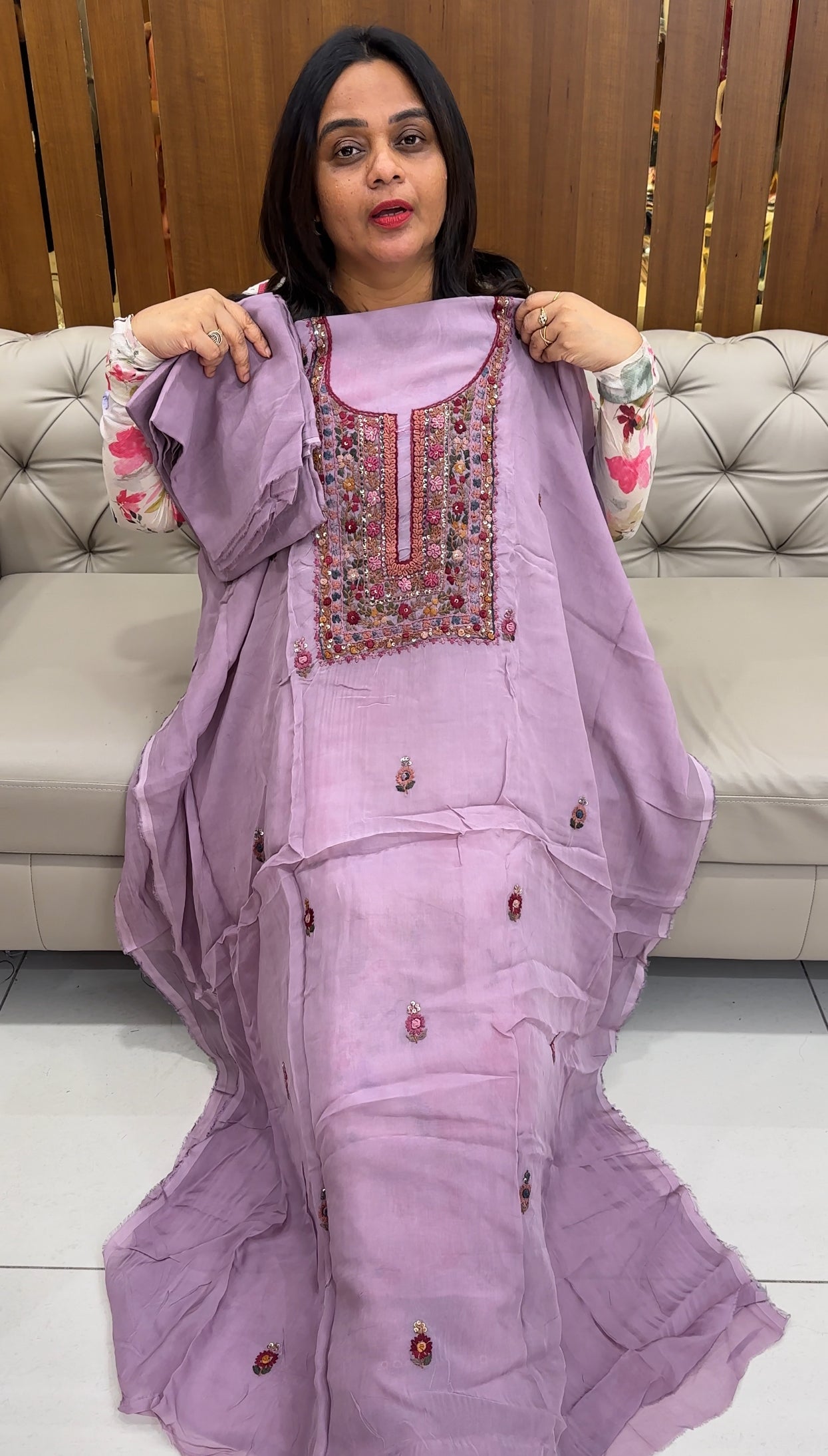 VISCOSE ORGANZA UNSTITCHED SALWAR SUITS - IHA 26095