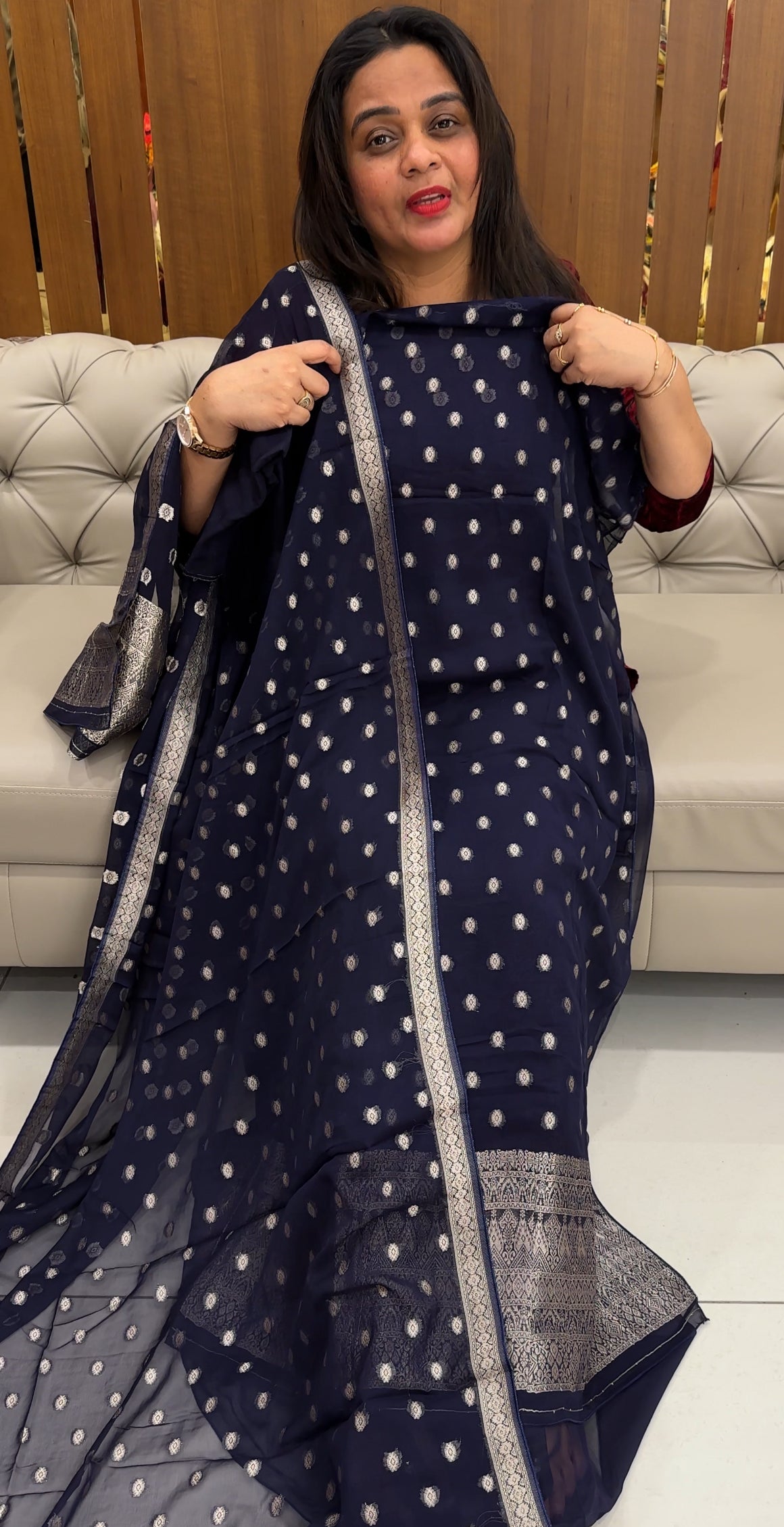 VISCOSE GEORGETTE UNSTITCHED SALWAR SUITS - IHA 26047