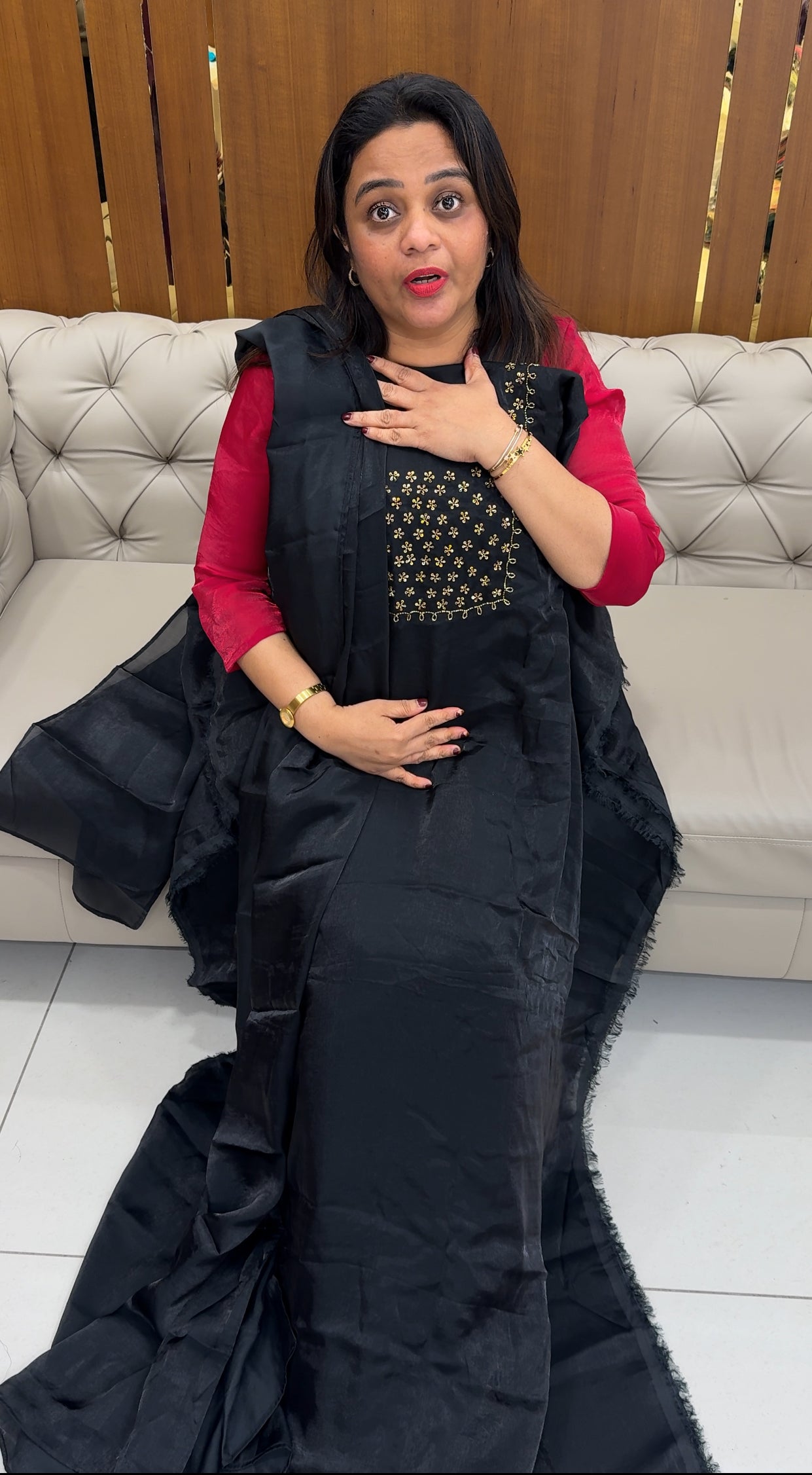 IHA'S IN-HOUSE HAND WORKED UNSTITCHED SALWAR SUITS - IHA 25705