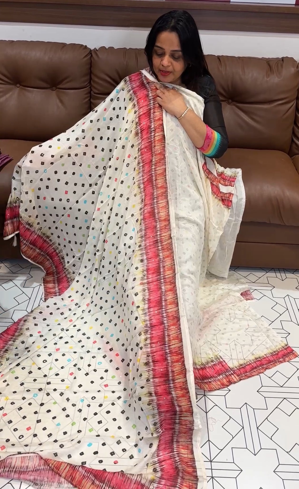 CRAPE SILK UNSTITCHED SALWAR SUITS - IHA 23488