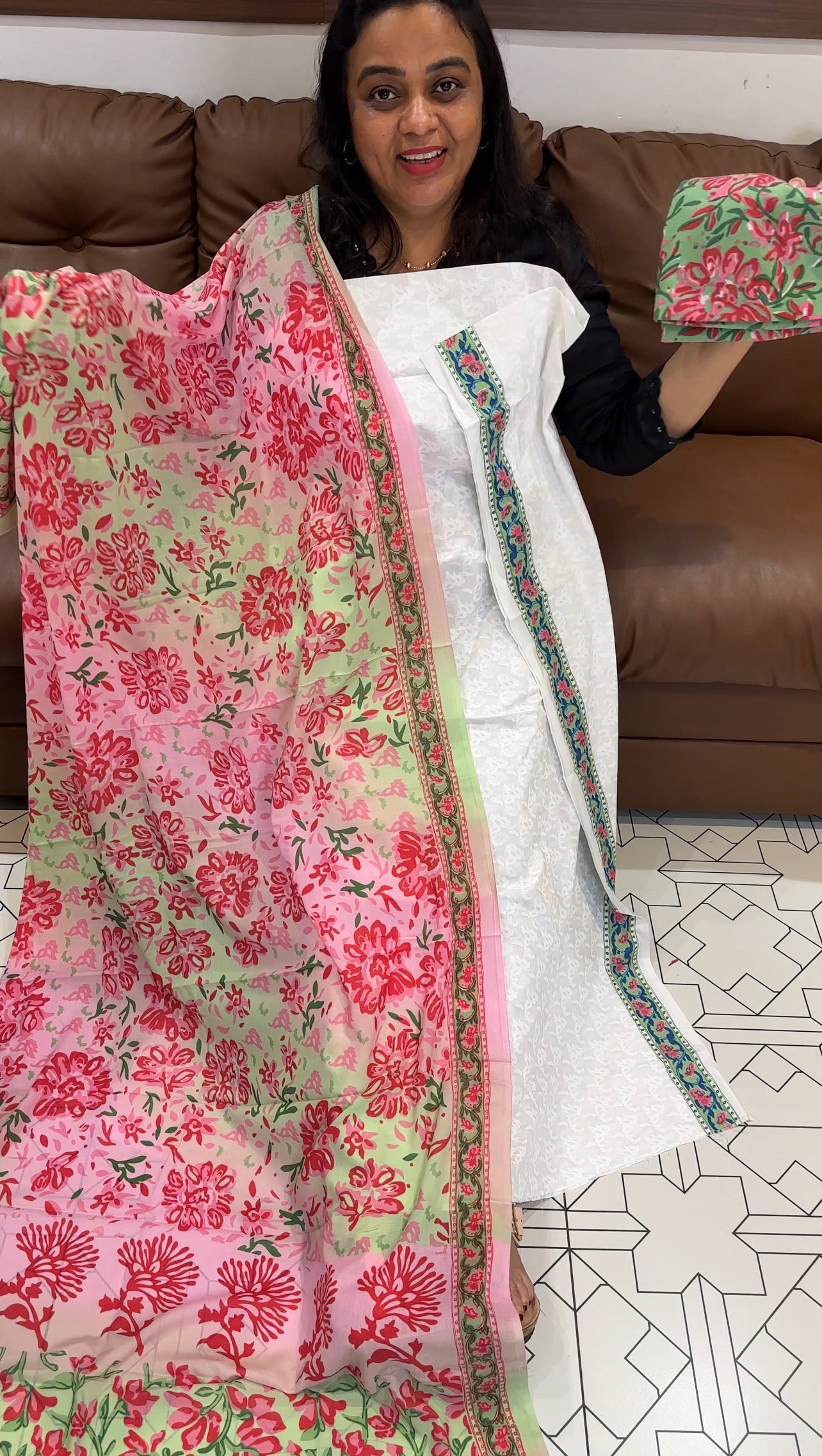 COTTON UNSTITCHED SALWAR SUITS - IHA 27981