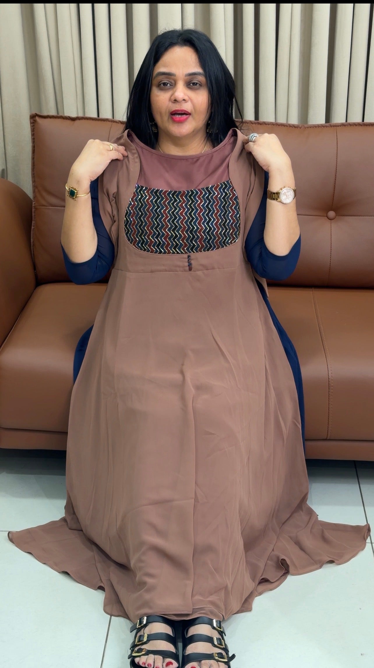 IHA'S IN-HOUSE HANDWORKED ANARKALI TOPS - 34543