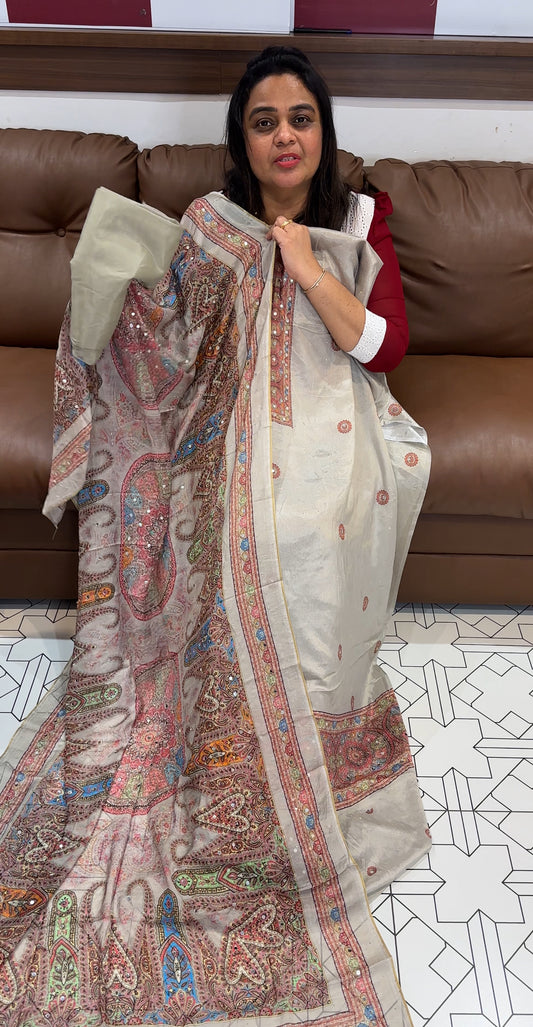 CRAPE SILK UNSTITCHED SALWAR SUITS - IHA 27837