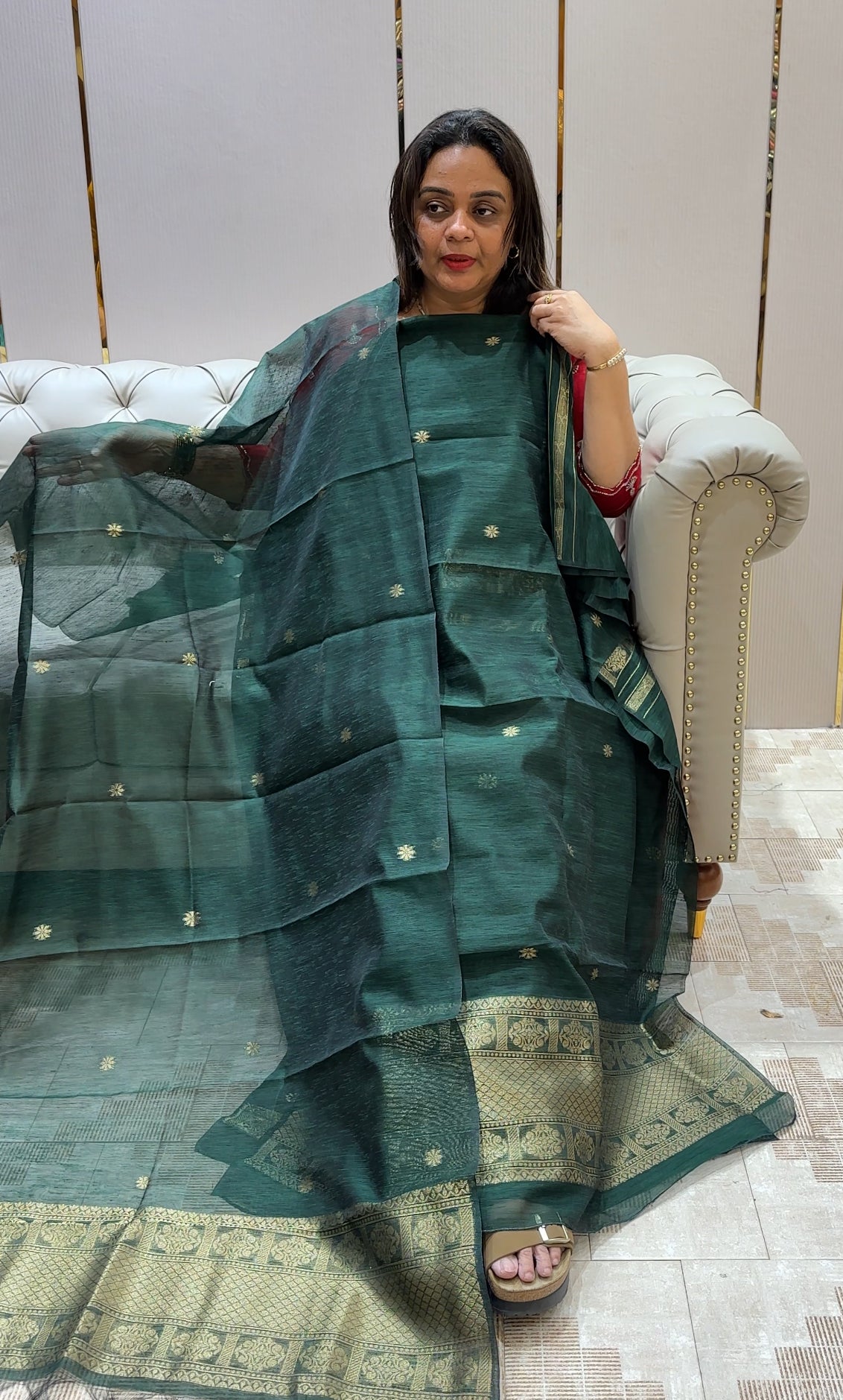 SEMI DUPION UNSTITCHED SALWAR SUITS - IHA 21421