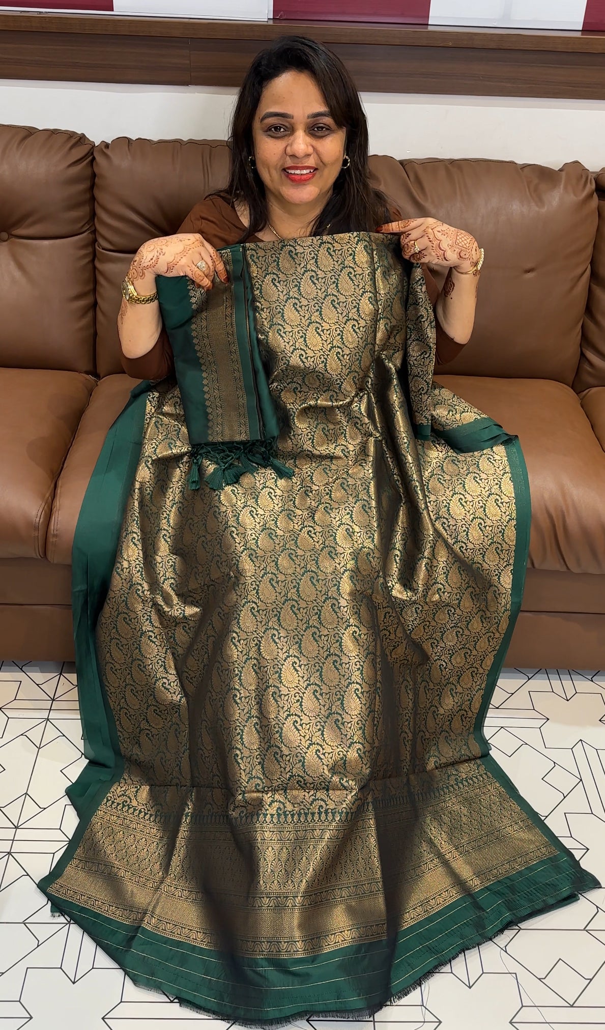 KATAN BANARASI UNSTITCHED SALWAR SUITS - IHA 23919