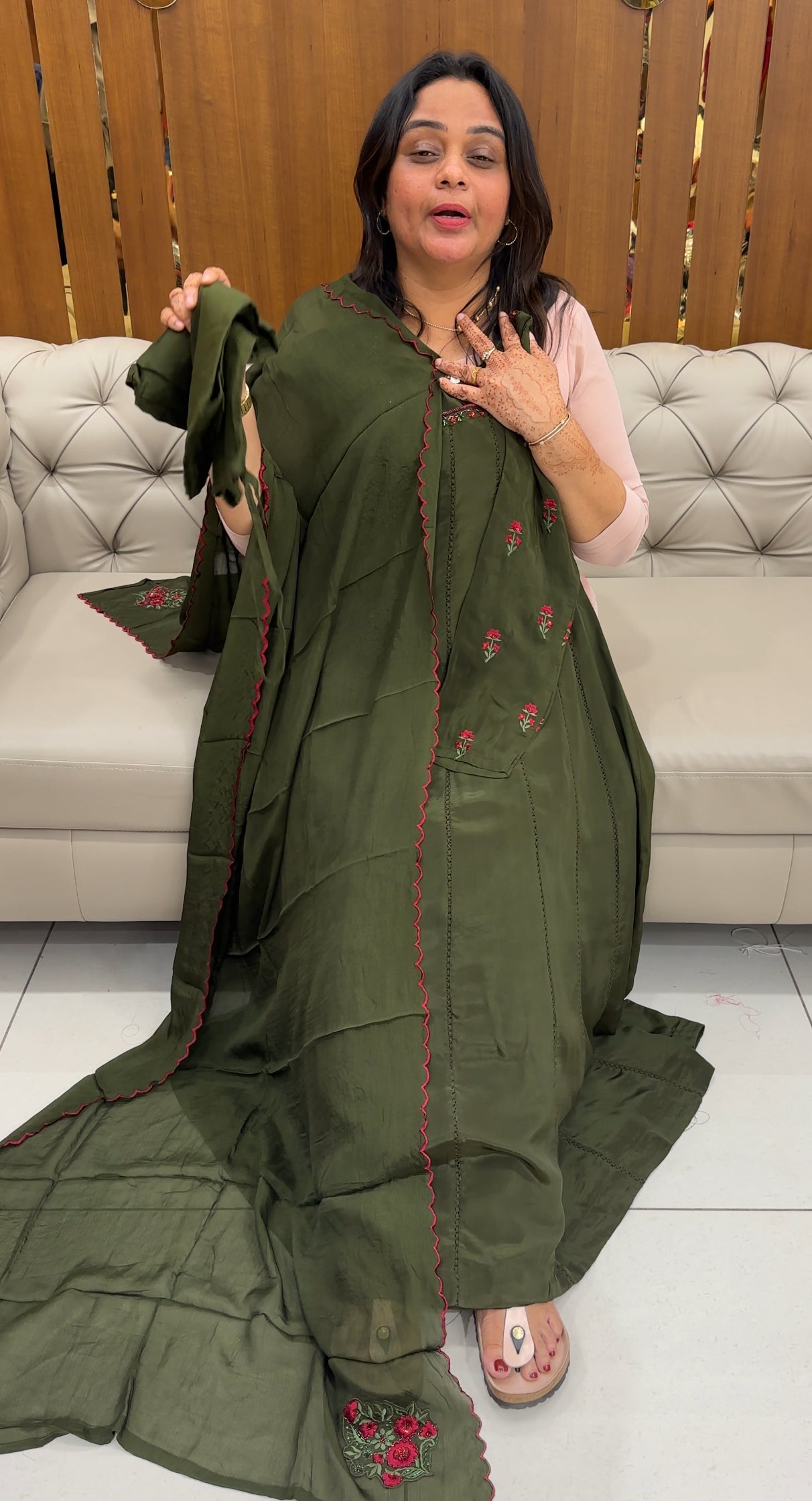 CRAPE SILK TOP AND DUPAATTA - IHA 27581