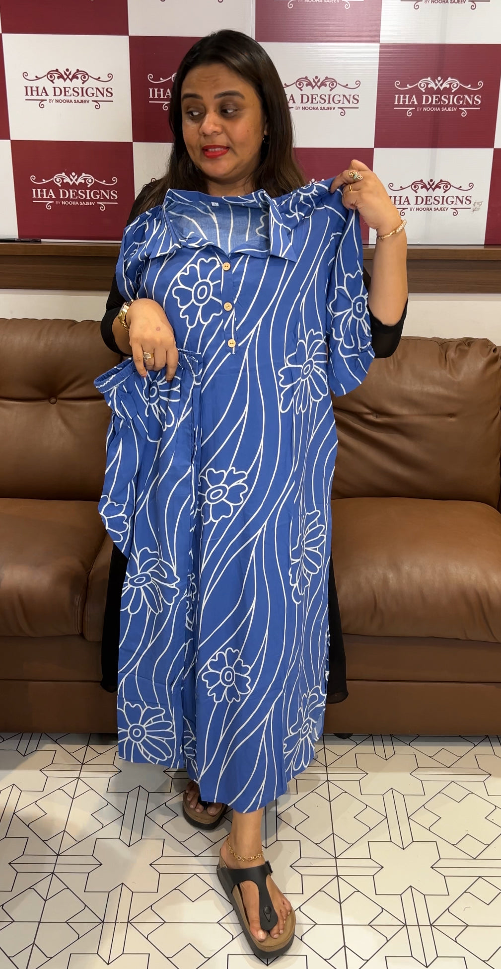 RAYON LONG TOP AND BOTTOM - IHA 22429