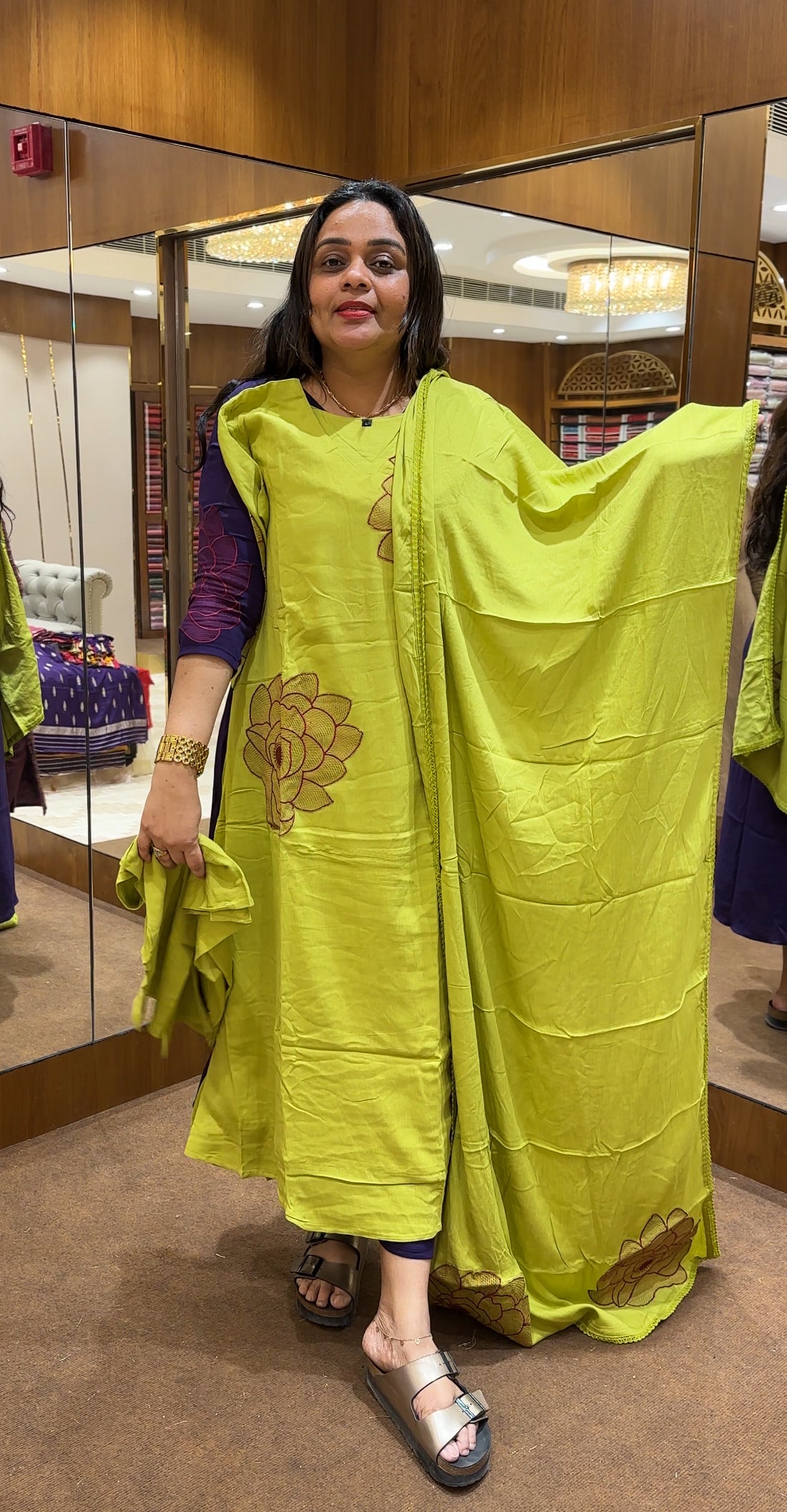 CRUSHED RAYON TOP,BOTTOM AND DUPATTA - IHA 23892