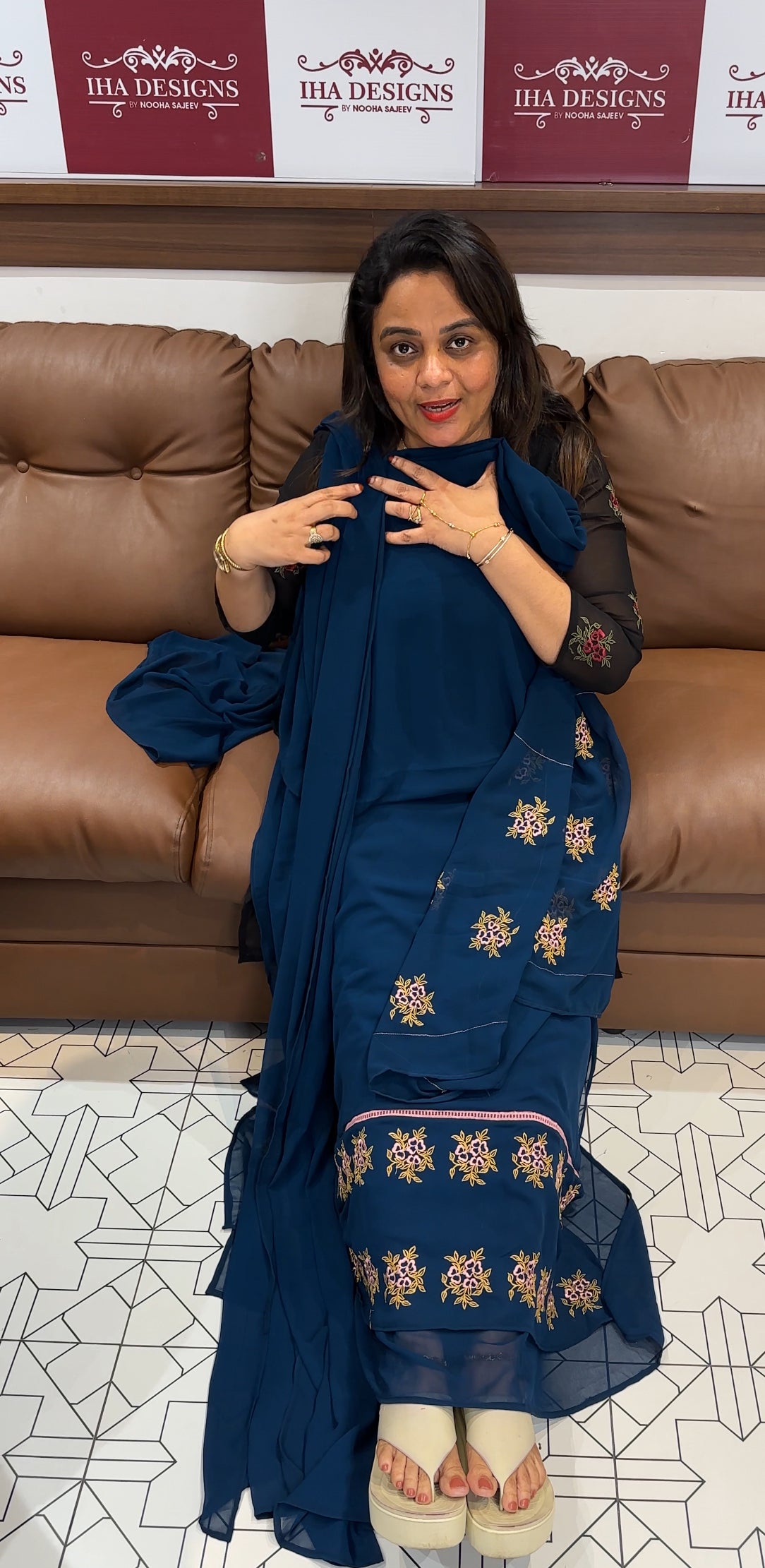 IHA'S IN-HOUSE DESIGNER TOP,.BOTTOM AND DUPATTA - IHA 24804