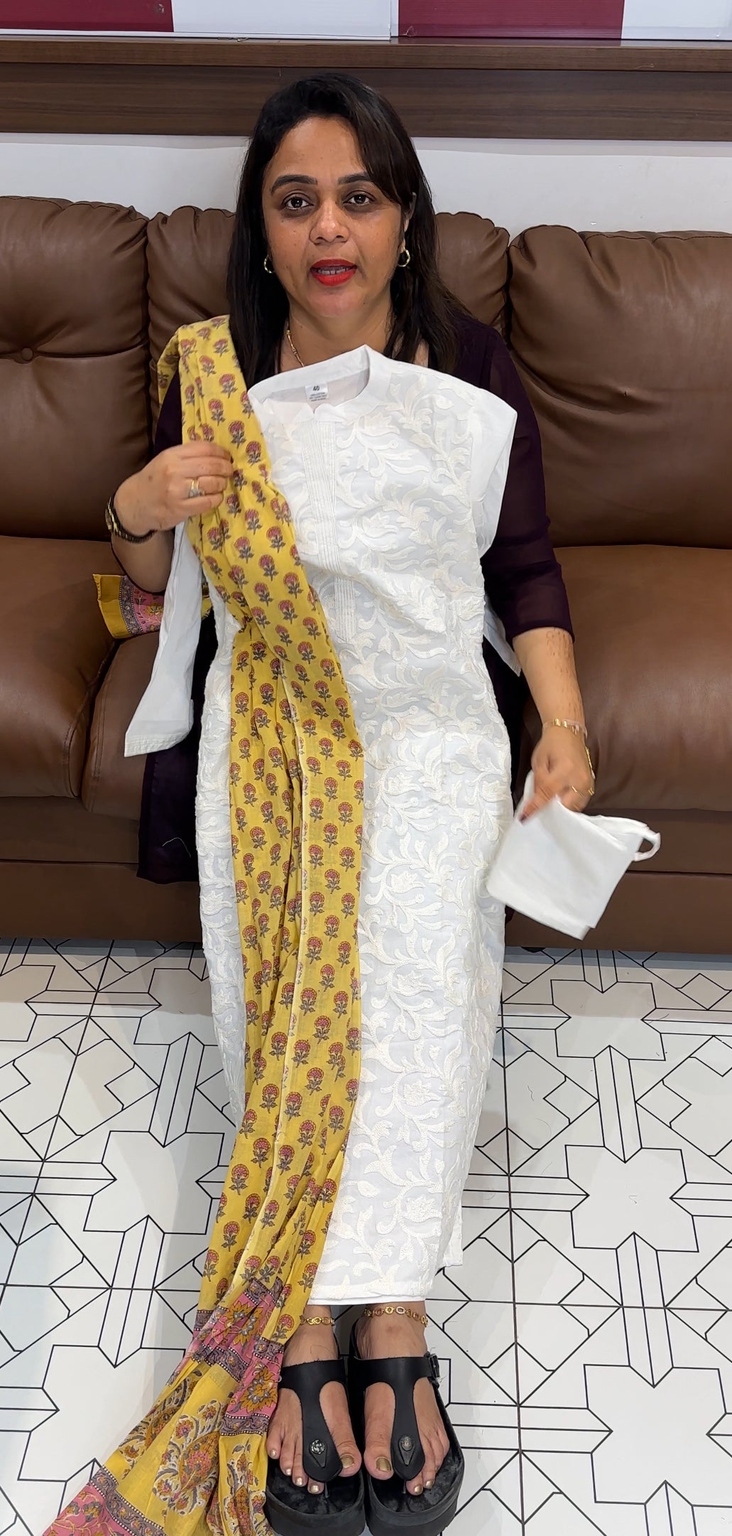 COTTON TOP, BOTTOM AND DUPATTA - IHA 23939