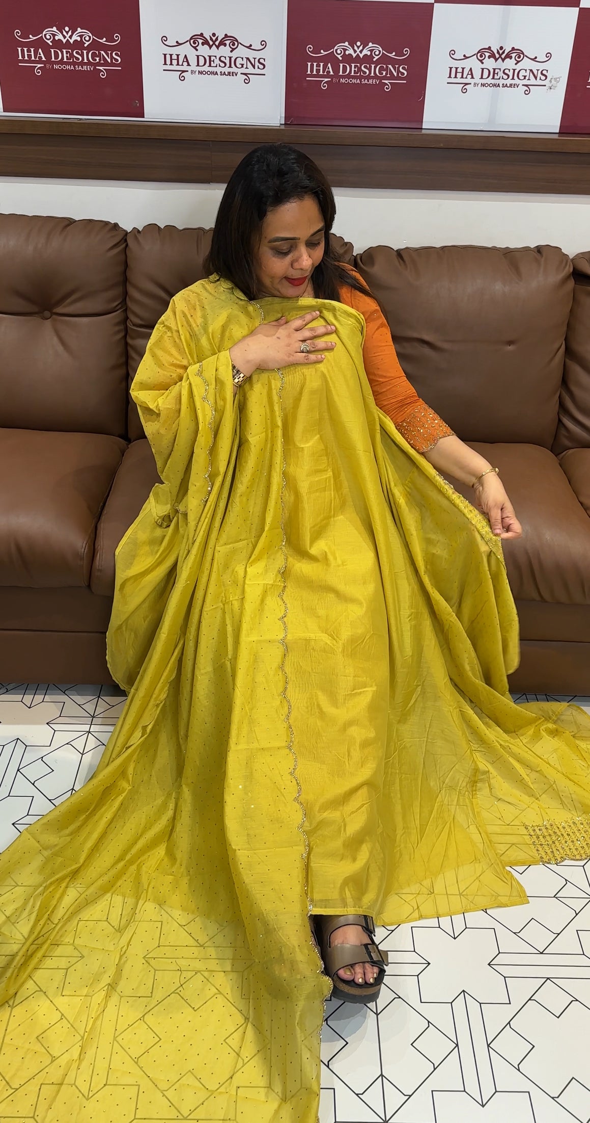 HAND WORKED CHADERI UNSTITCHED SALWAR SUITS - IHA 25495