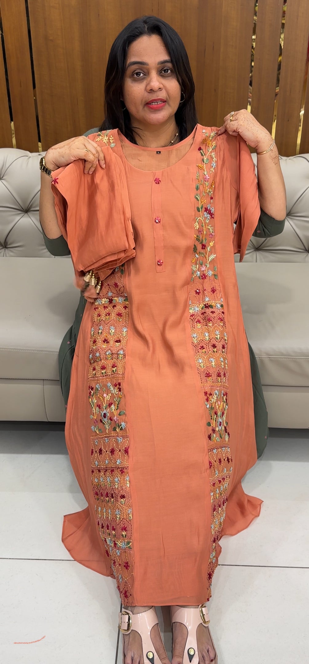 MALAI CHANDERI TOP,BOTTOM AND DUPATTA - IHA 27598