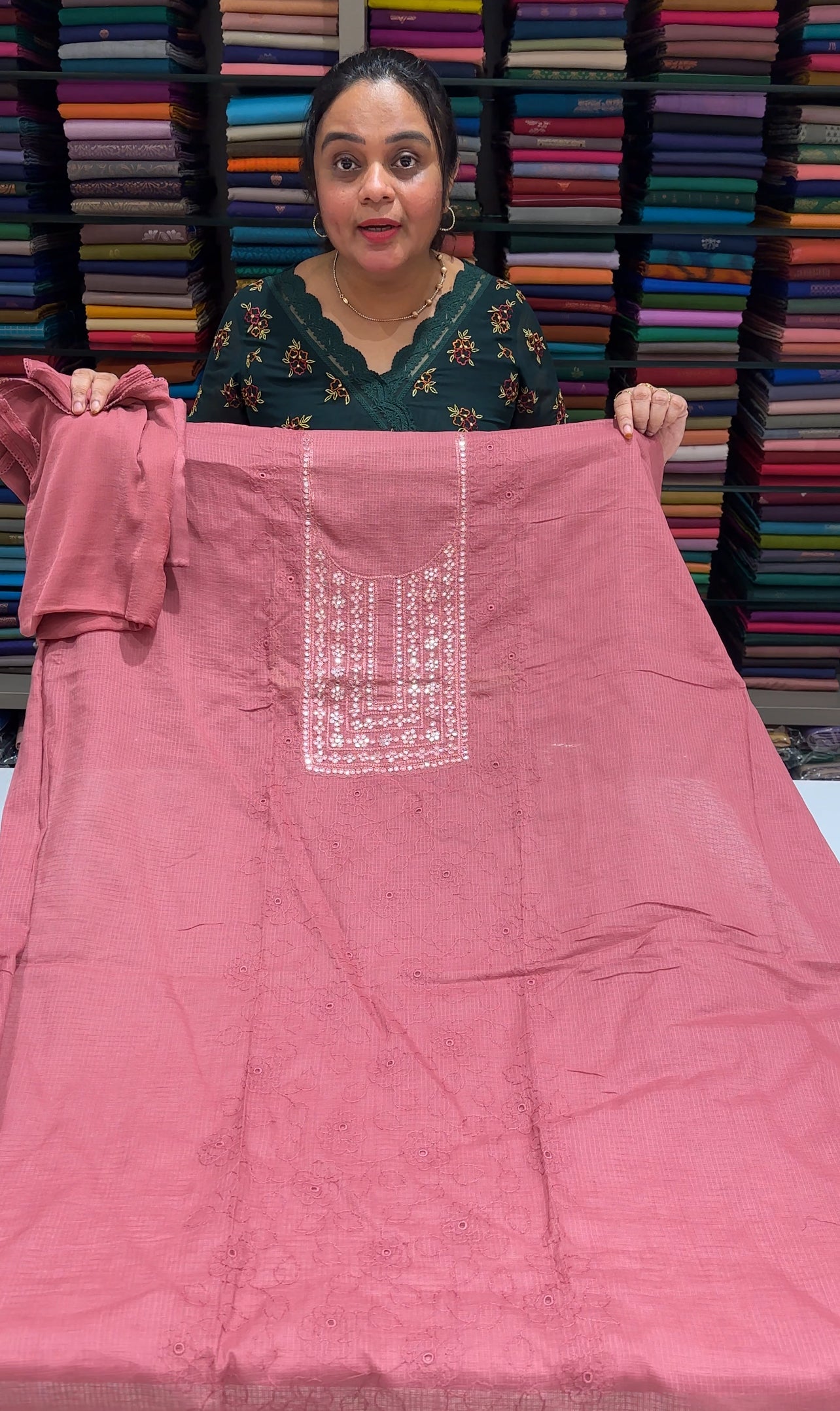 NET KOTA UNSTITCHED SALWAR SUITS - IHA 26505