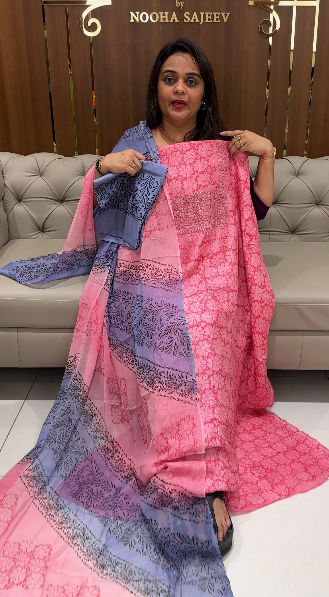 RAW SILK UNSTITCHED SALWAR SUITS - IHA 23441