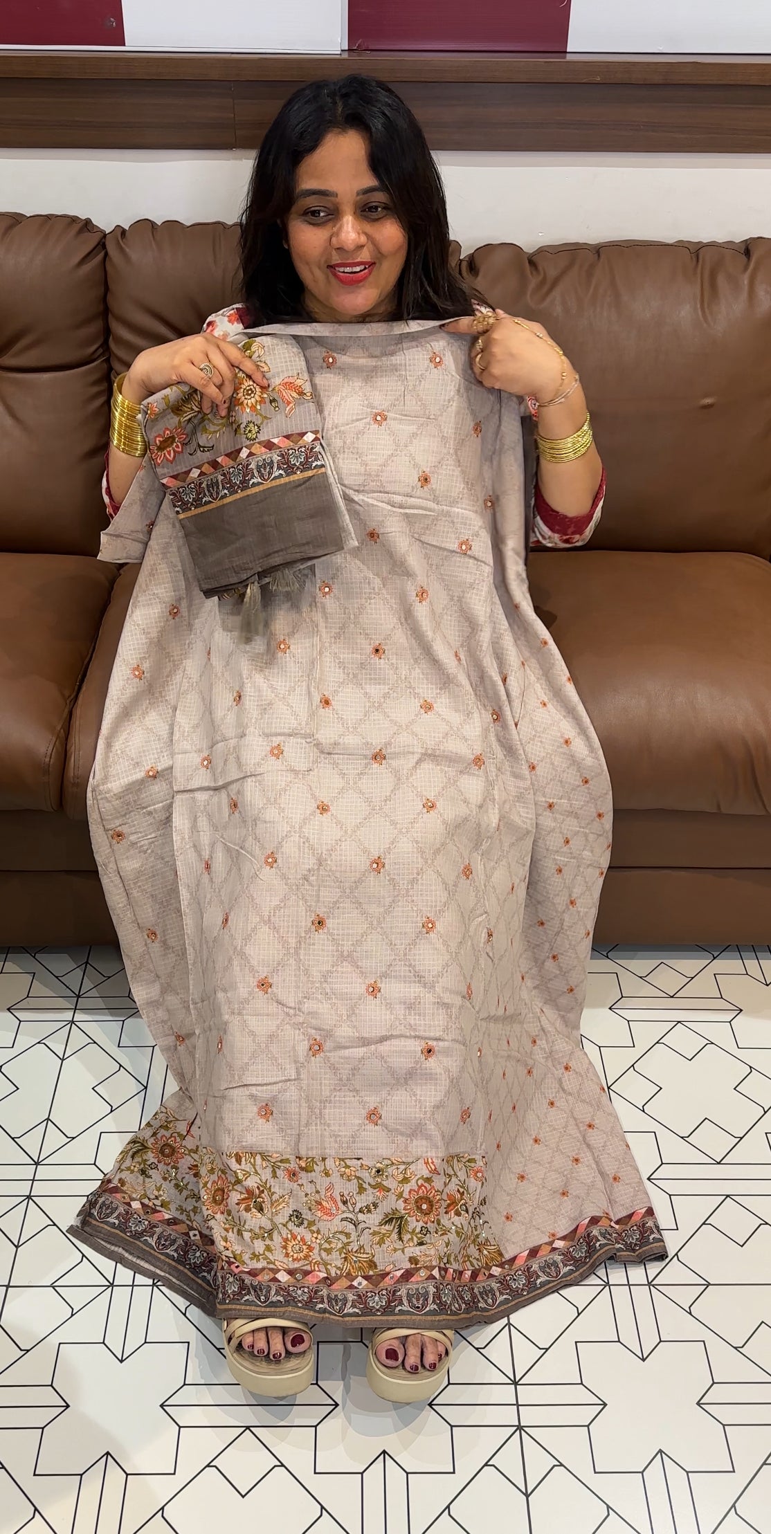 PRINTED COTTON UNSTITCHED SALWAR SUITS - IHA 26153
