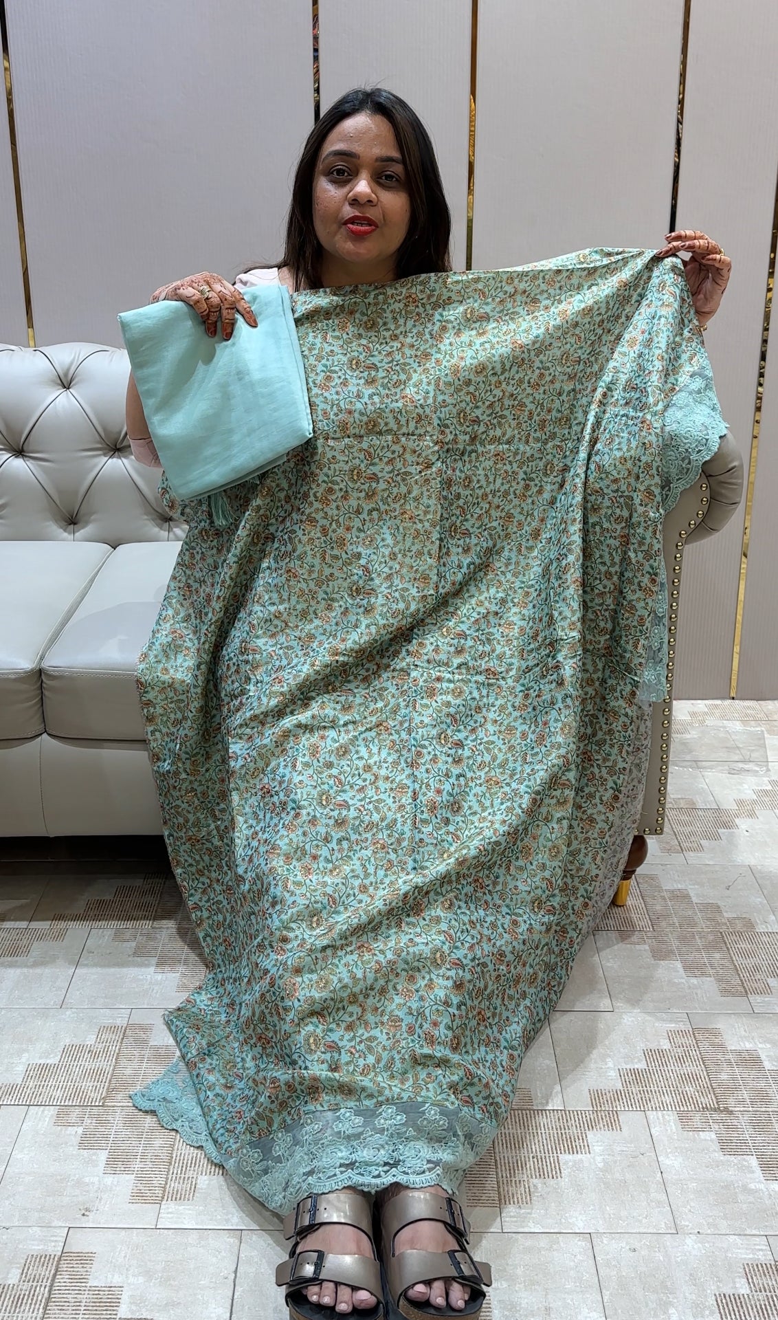 SILK TISSUE UNSTITCHED SALWAR SUITS - IHA 21967
