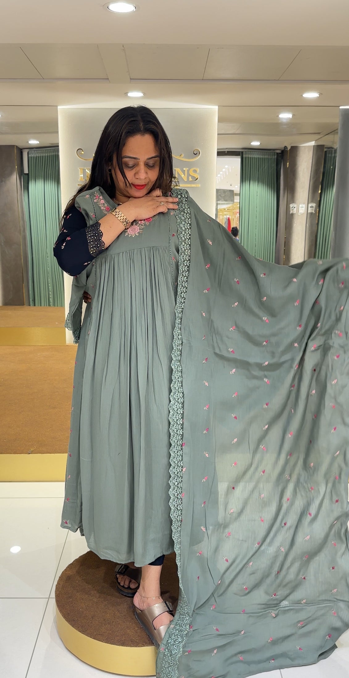 CRUSH COTTON TOP,BOTTOM AND DUPATTA - IHA 23898
